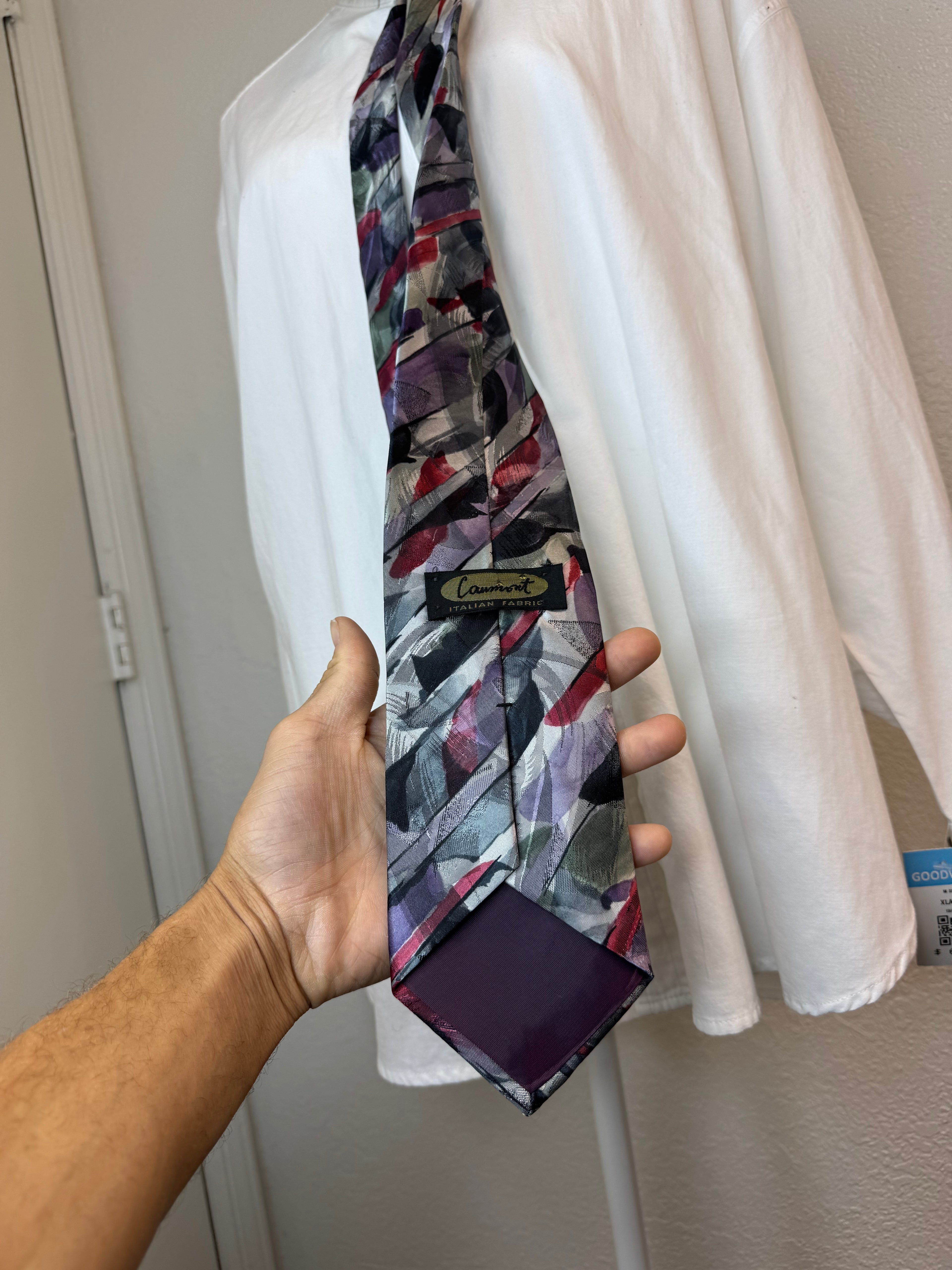 Grey and Purple Winter Snow Bunny Nature Royalty Christmas Tie