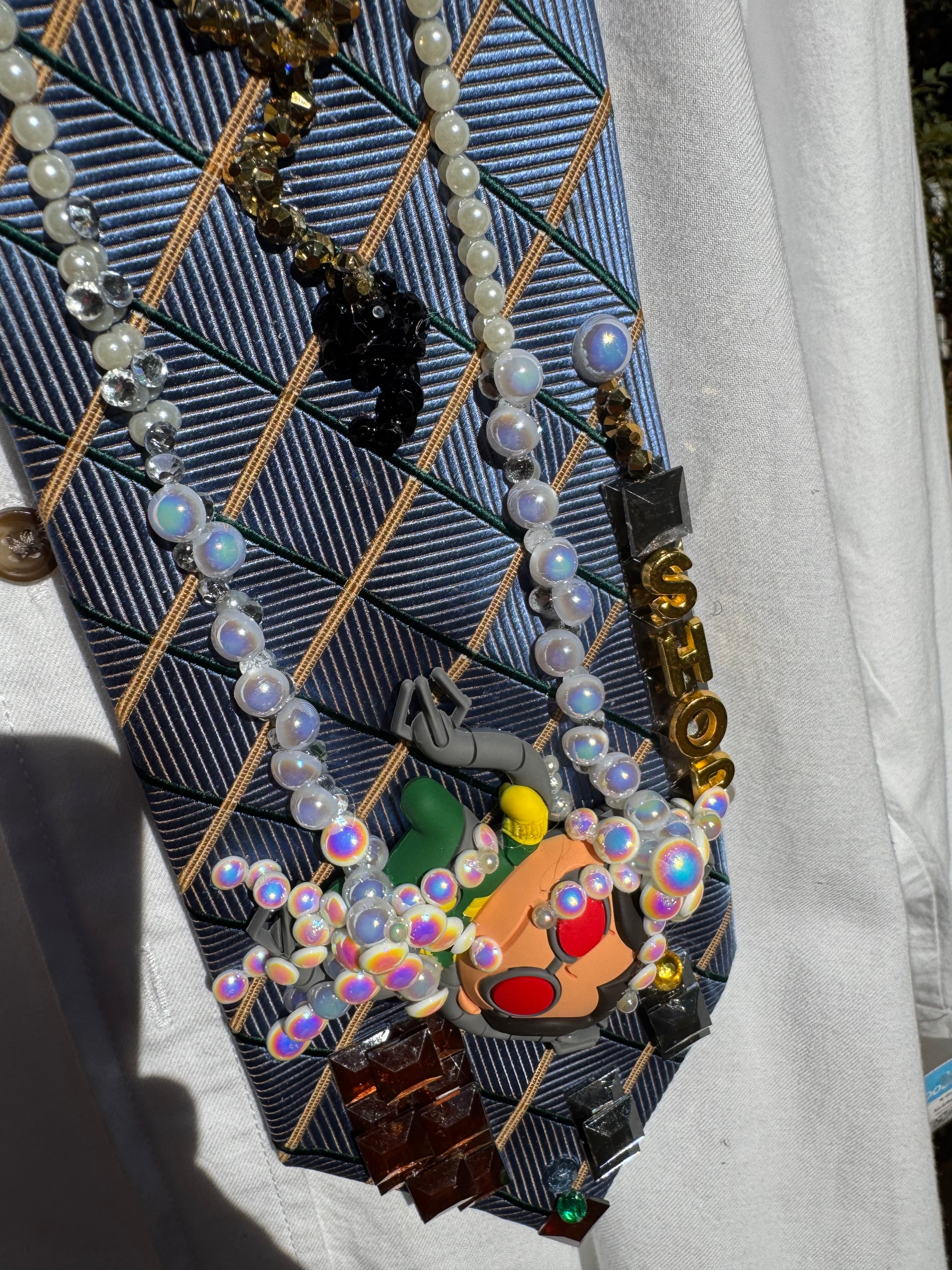 Sky Blue Spiderman Defeating Doctor Octopus Over Crane Spiderman Tie