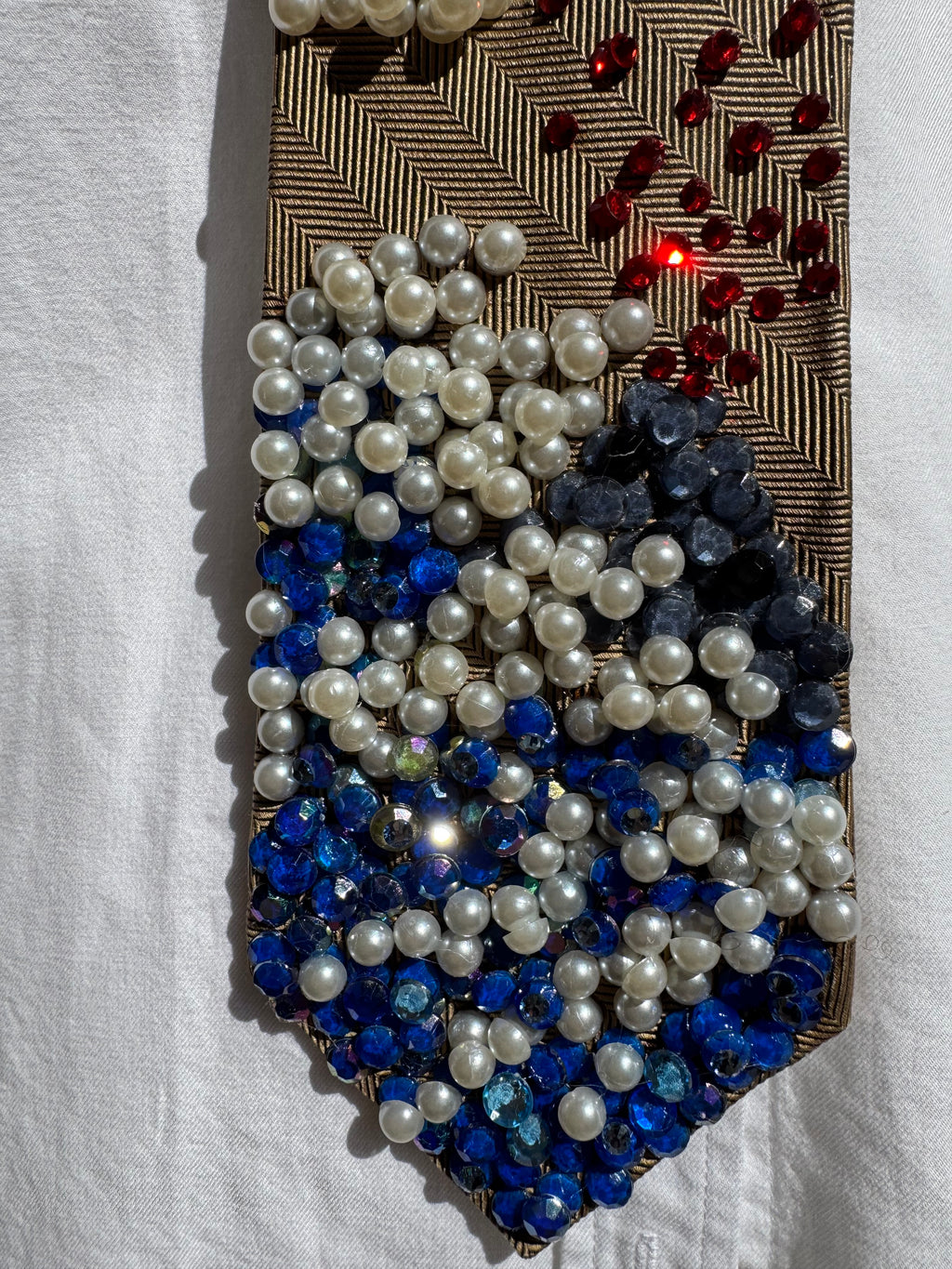 Beige Volcanic Eruption and Waves Crashing Nature Royalty Tie