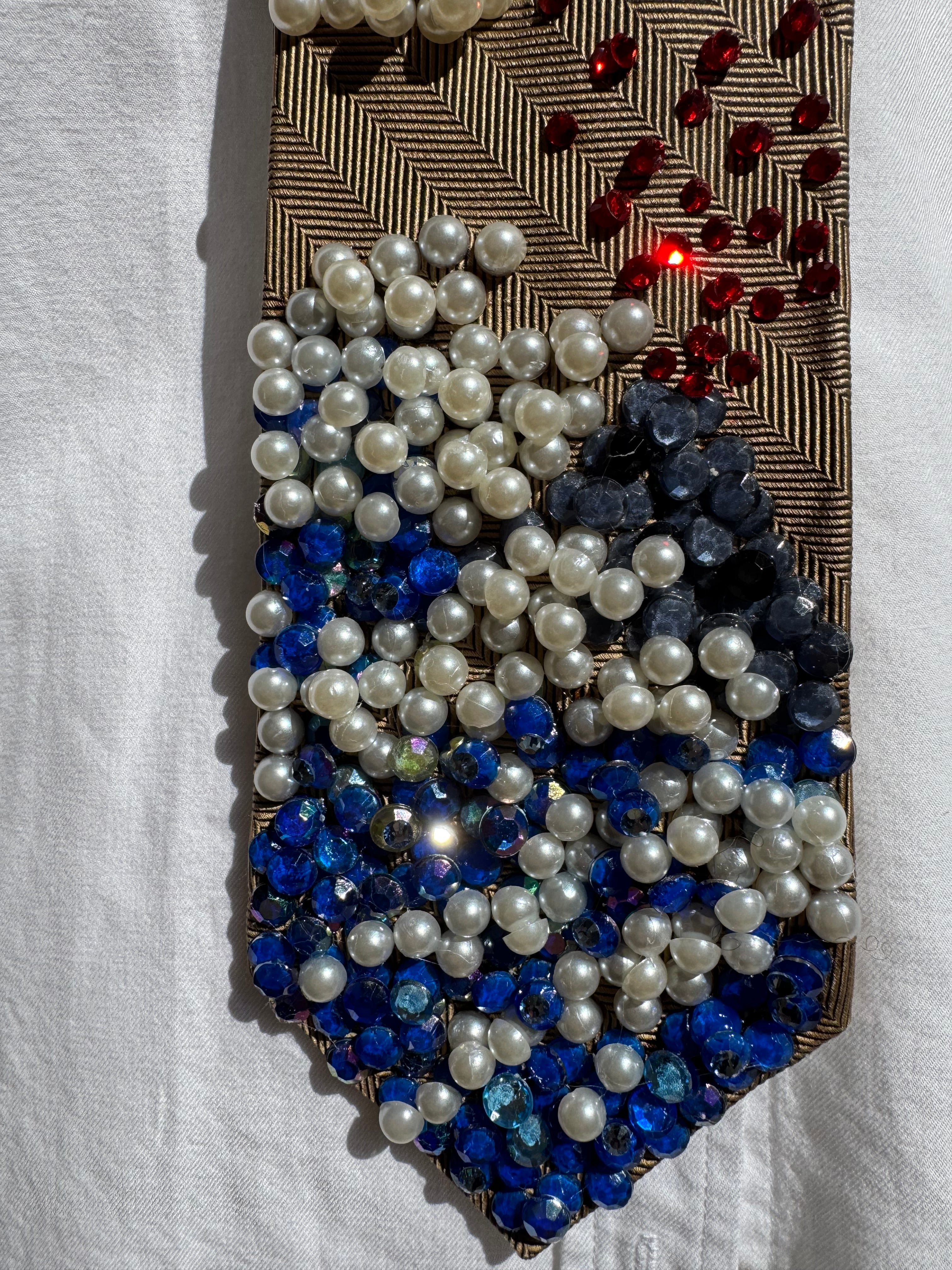 Beige Volcanic Eruption and Waves Crashing Nature Royalty Tie