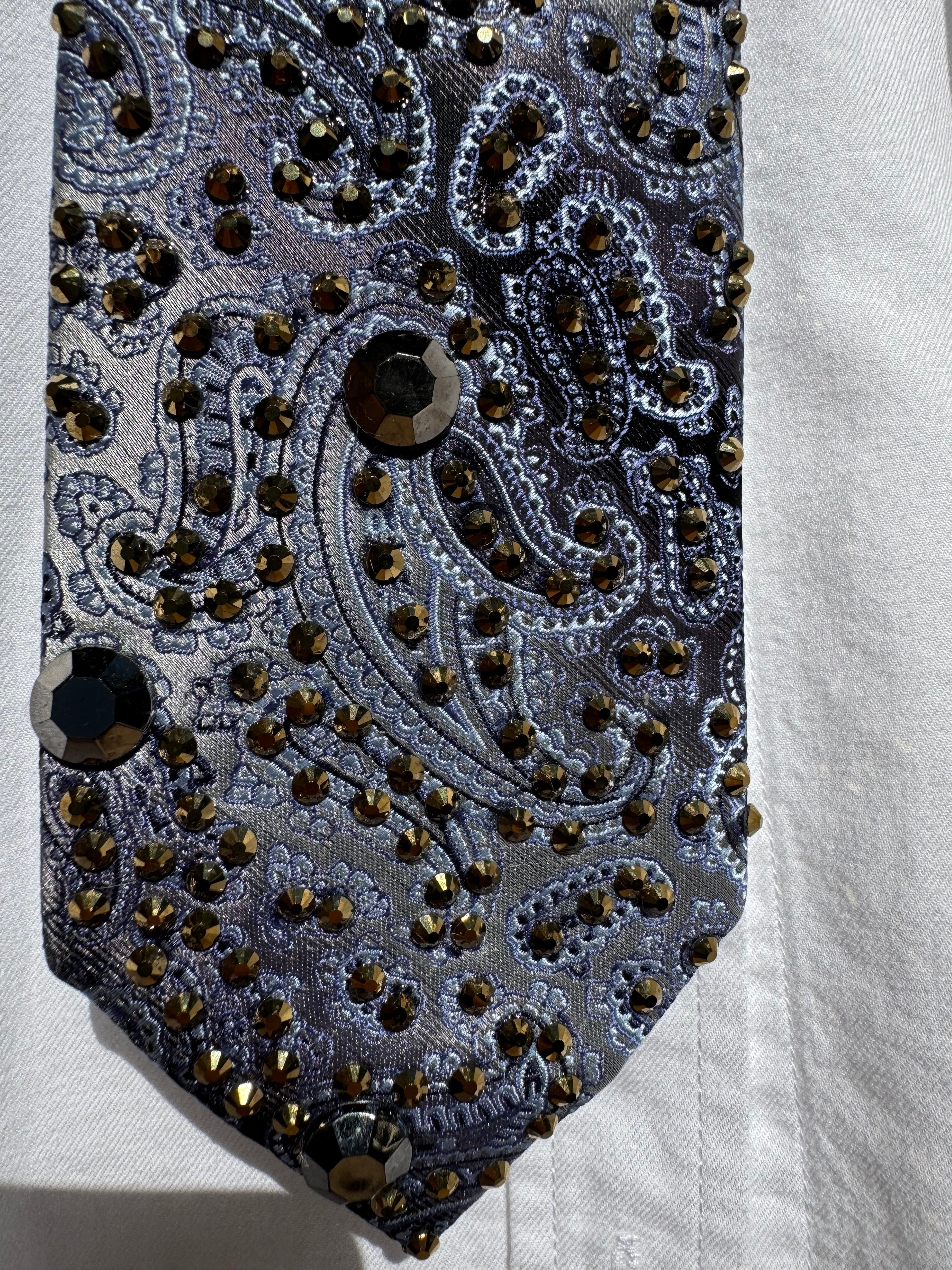 Navy Blue Paisley High Class Royalty Tie