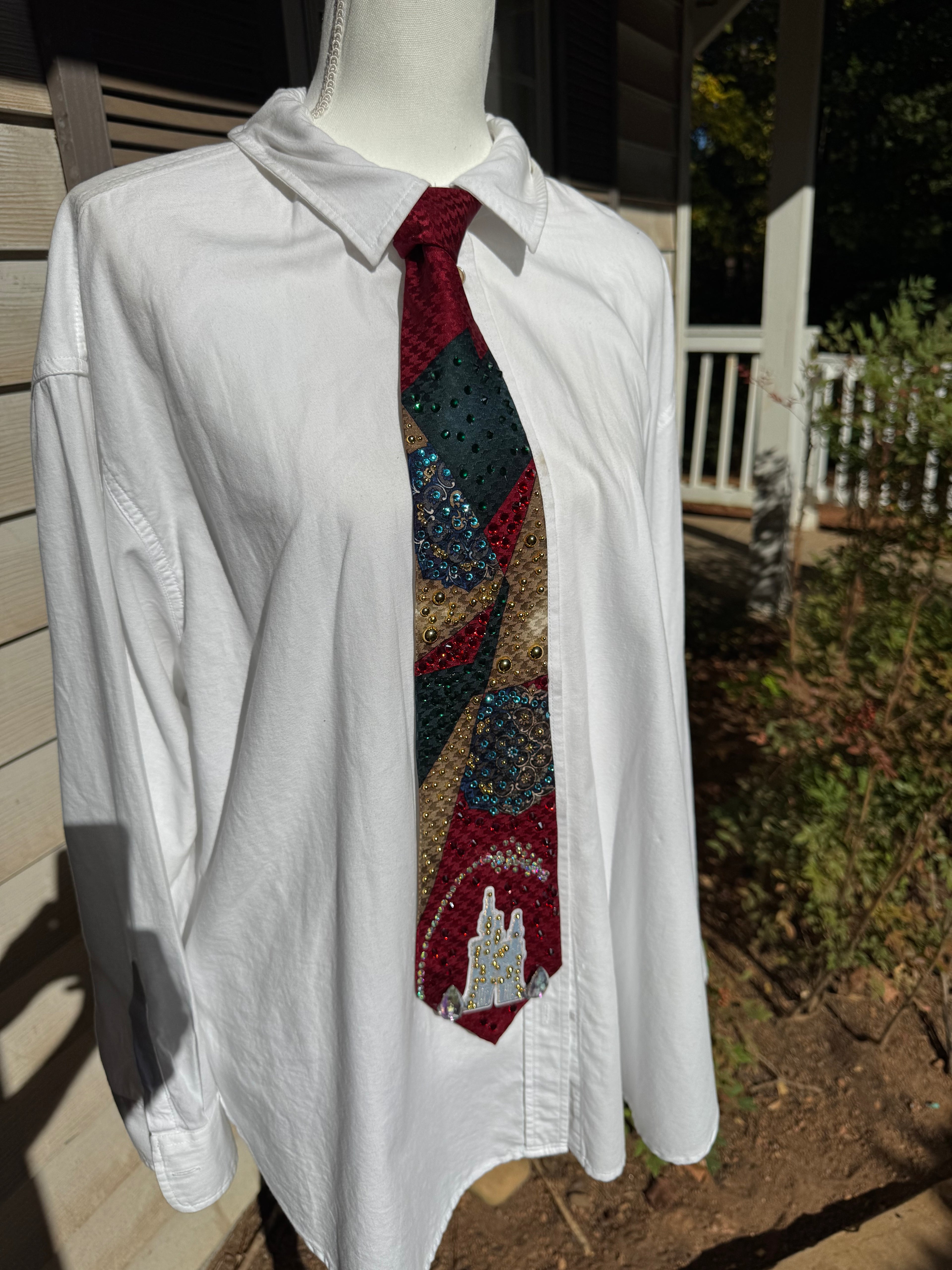 Red Marbled Disney Fireworks Royalty Tie