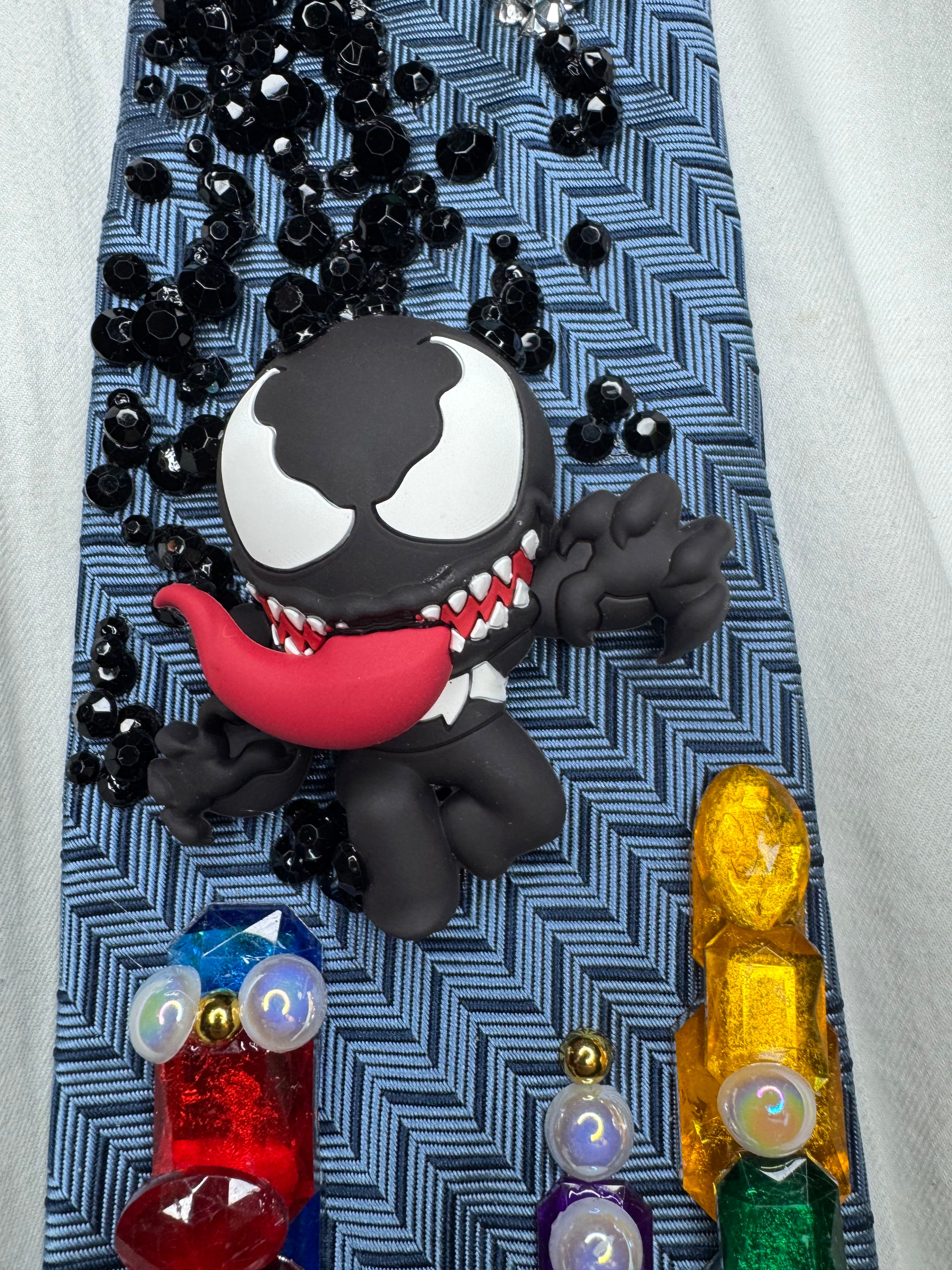 Blue Venom Jumping From Crane to City Spiderman Tie