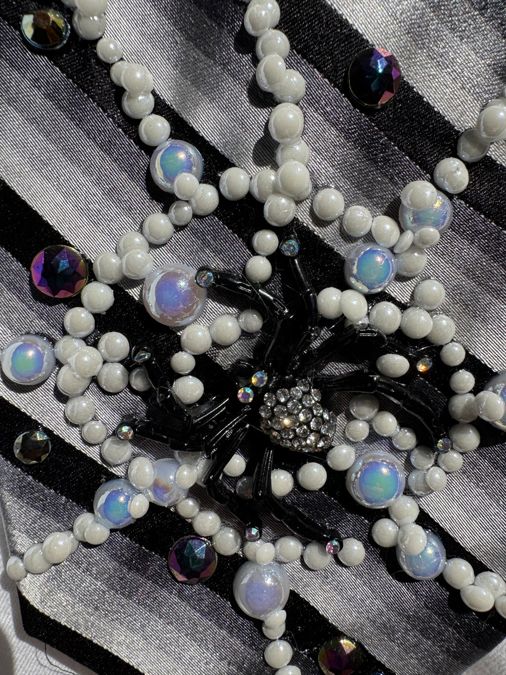 White and Black Striped Spiders Nature Royalty Tie