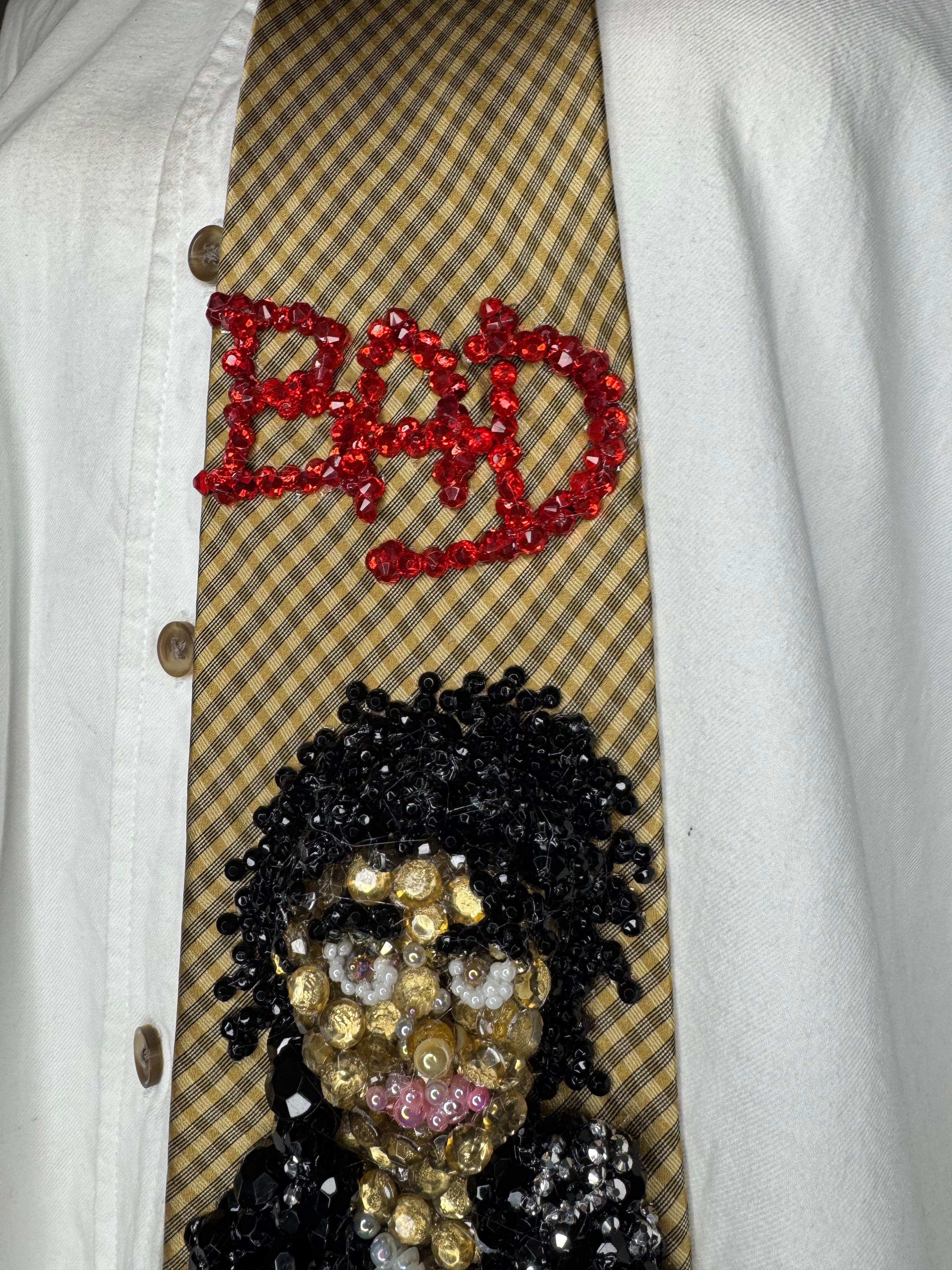 Gold Michael Jackson Bad Album Cover Tie
