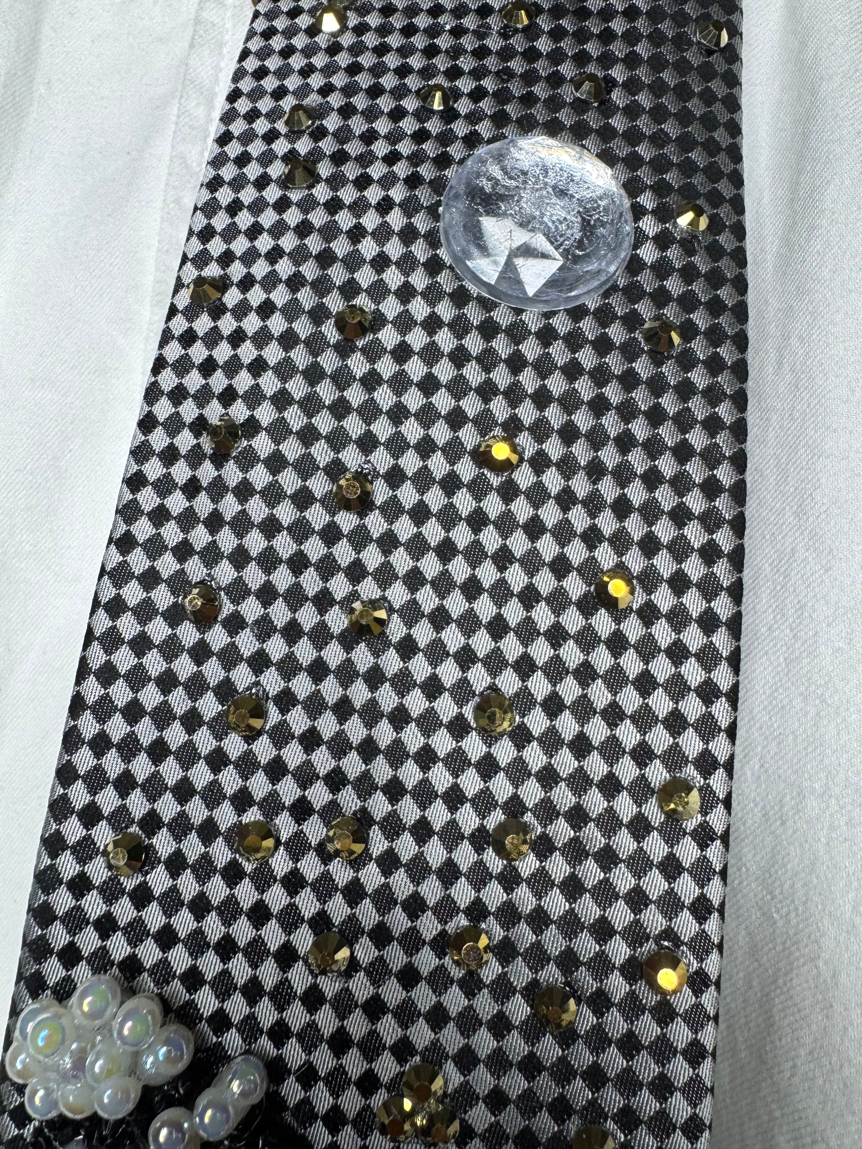 Grey Michael Jackson Doing Iconic Lean from Smooth Criminal Music Video Tie