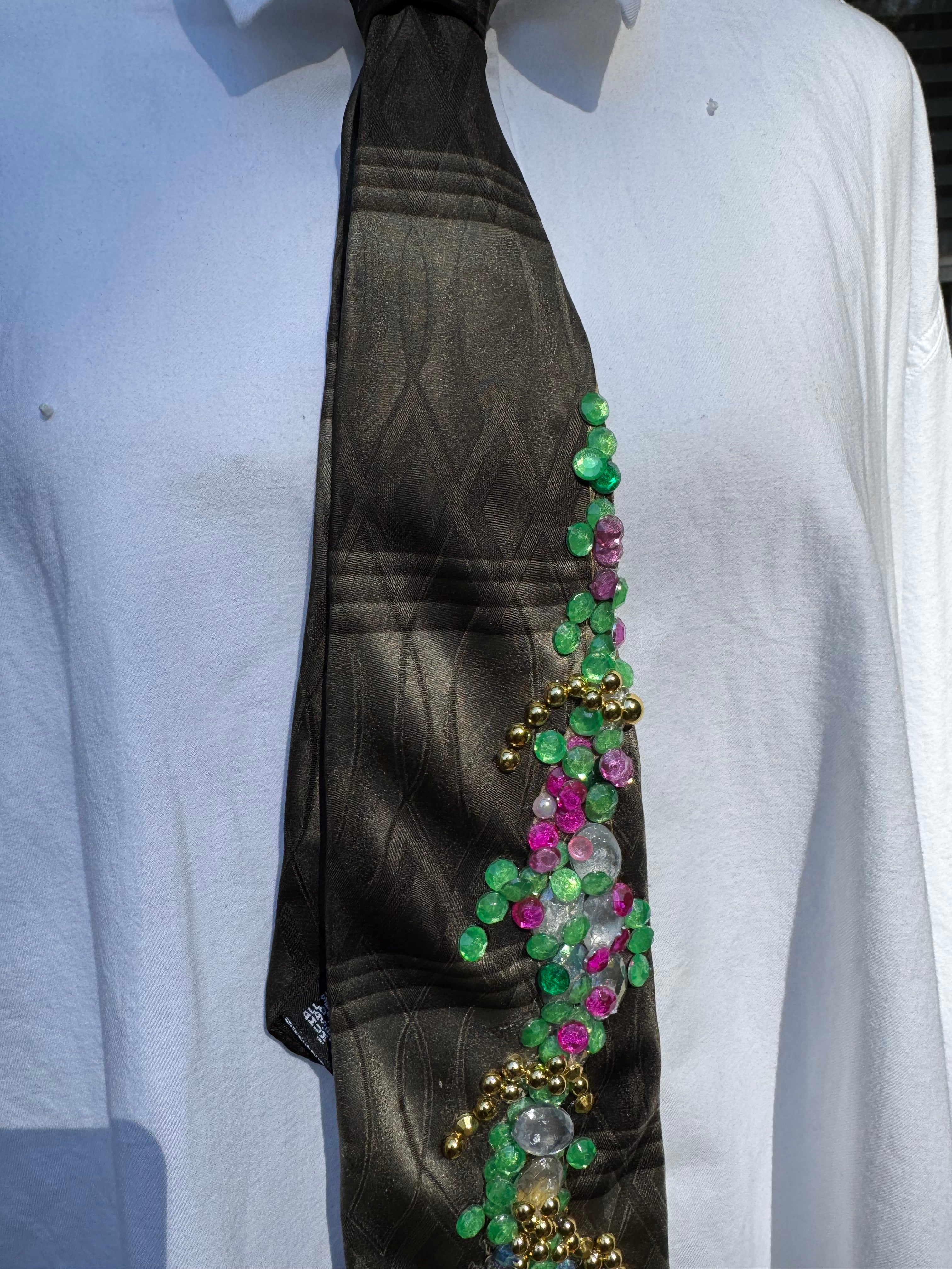 Dark Green Magical Vine Nature Royalty Tie