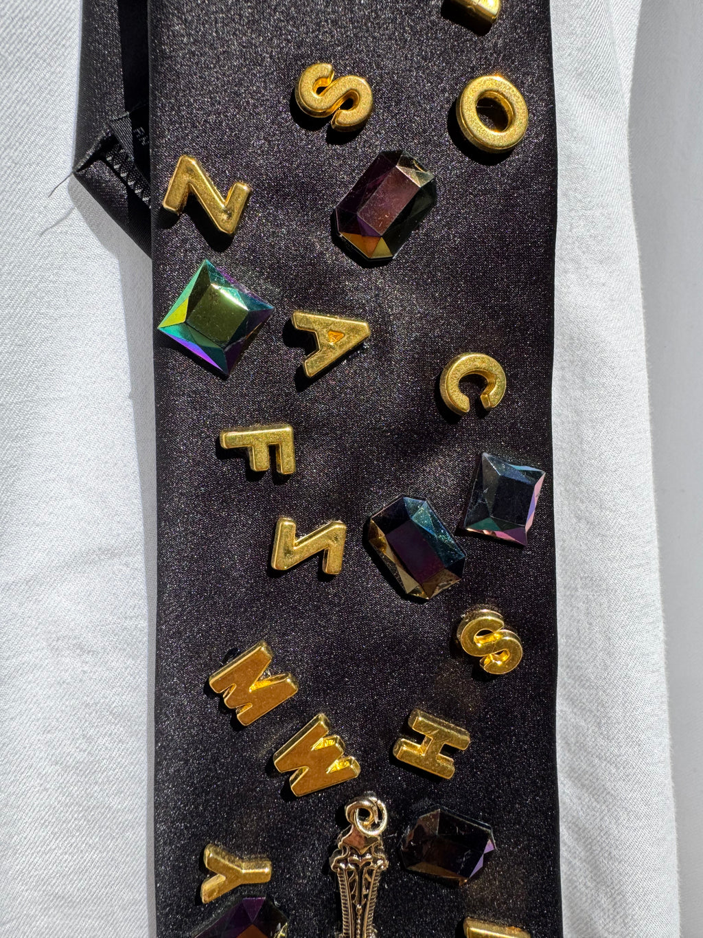 Black Gold Letter Search Royalty Tie
