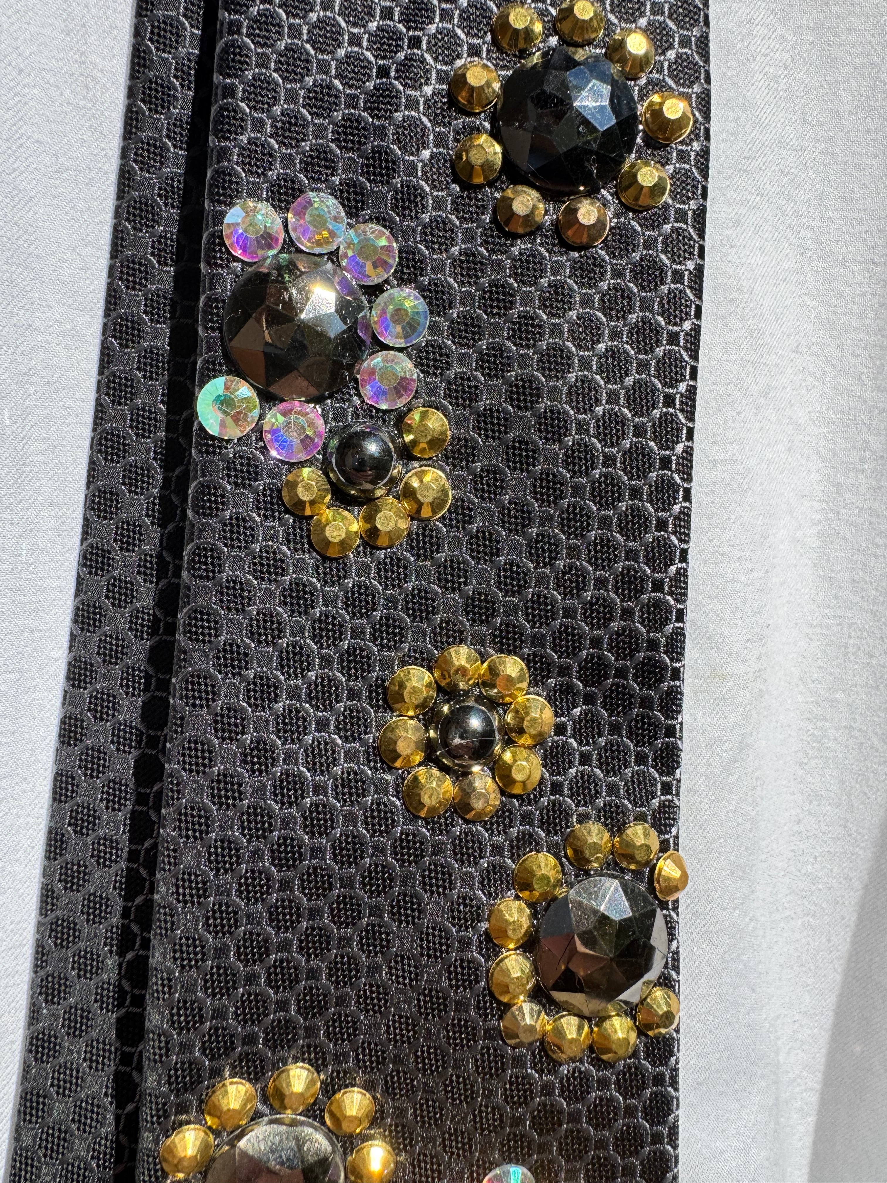 Grey Gold and Iridescent Petals Royalty Tie