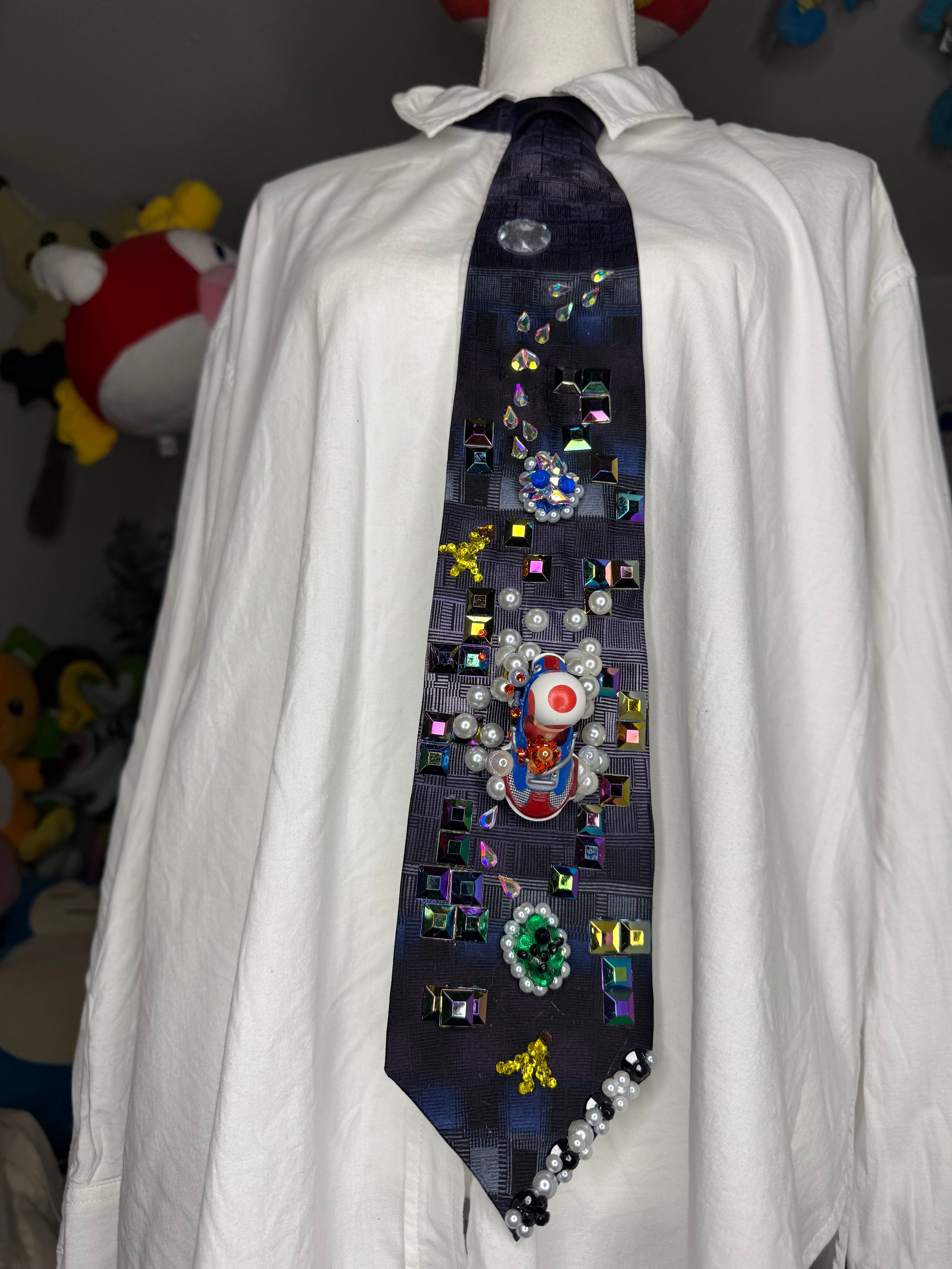 Purple and Blue Toad Dodging Blue Shell on Tetris Road 200cc Mario Kart Tie
