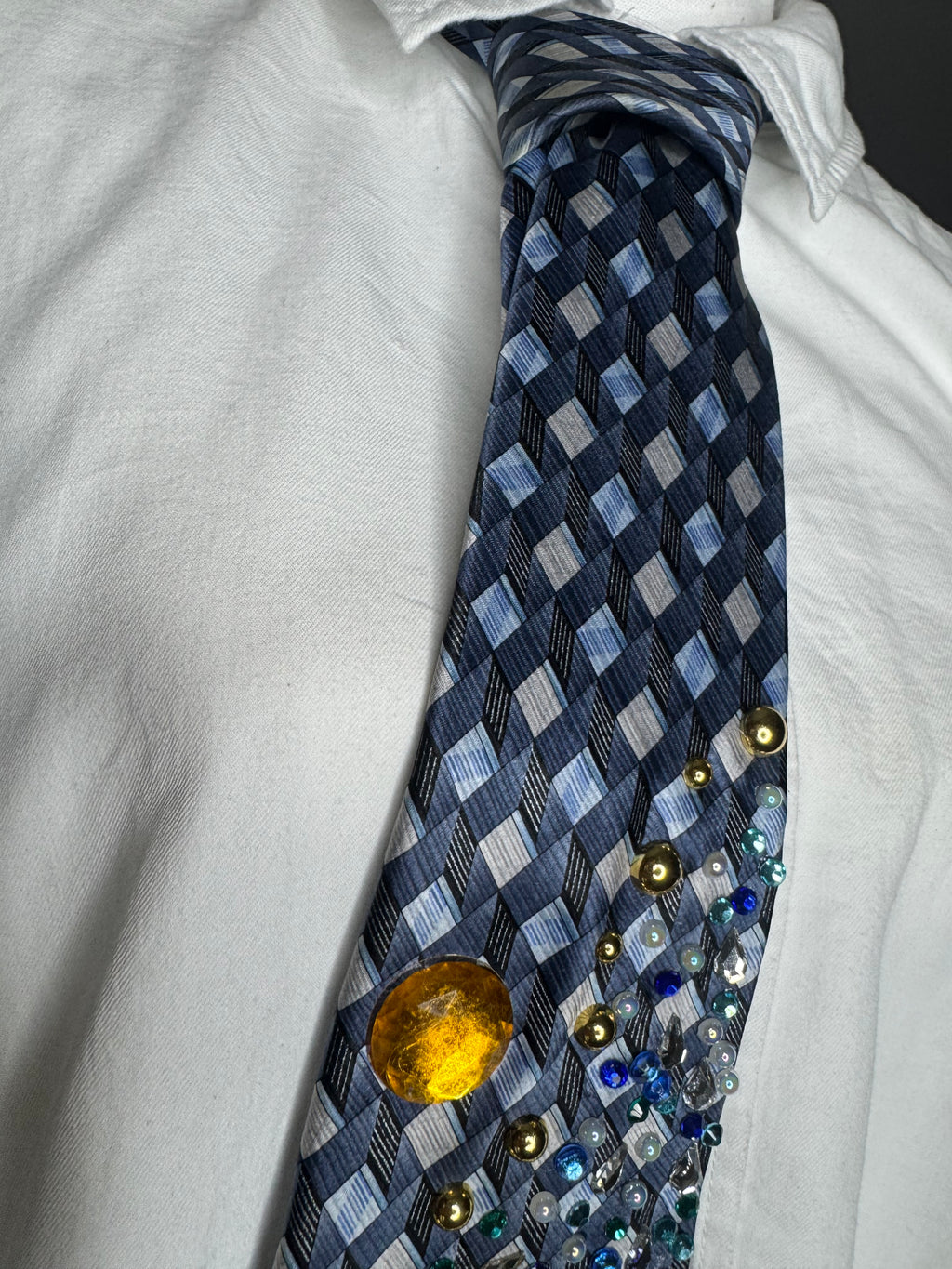 Navy Blue Twin Blue Jays Leaving Stardust Nature Royalty Tie