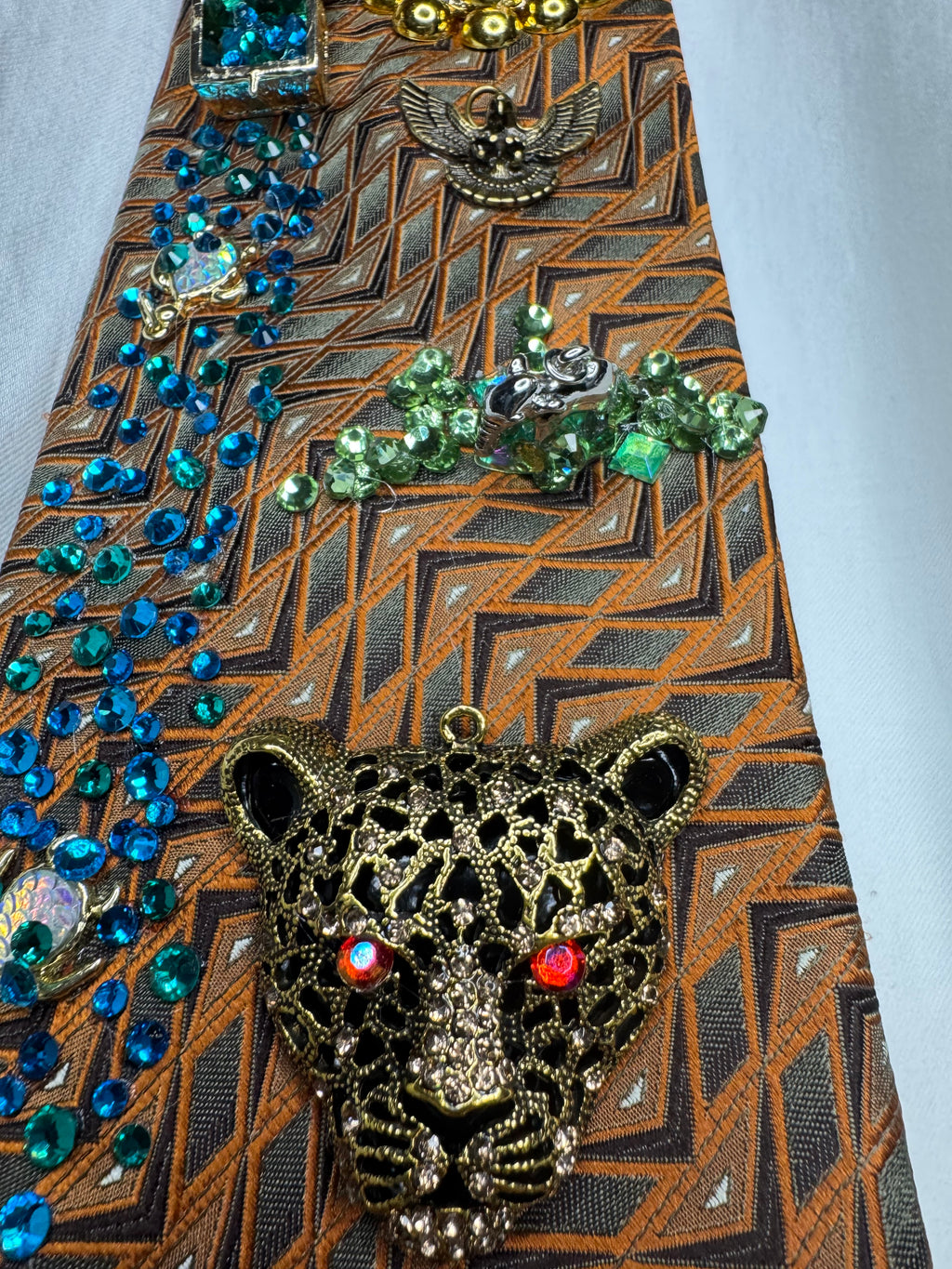 Orange Tropical Treasure Box View of Safari Royalty Tie