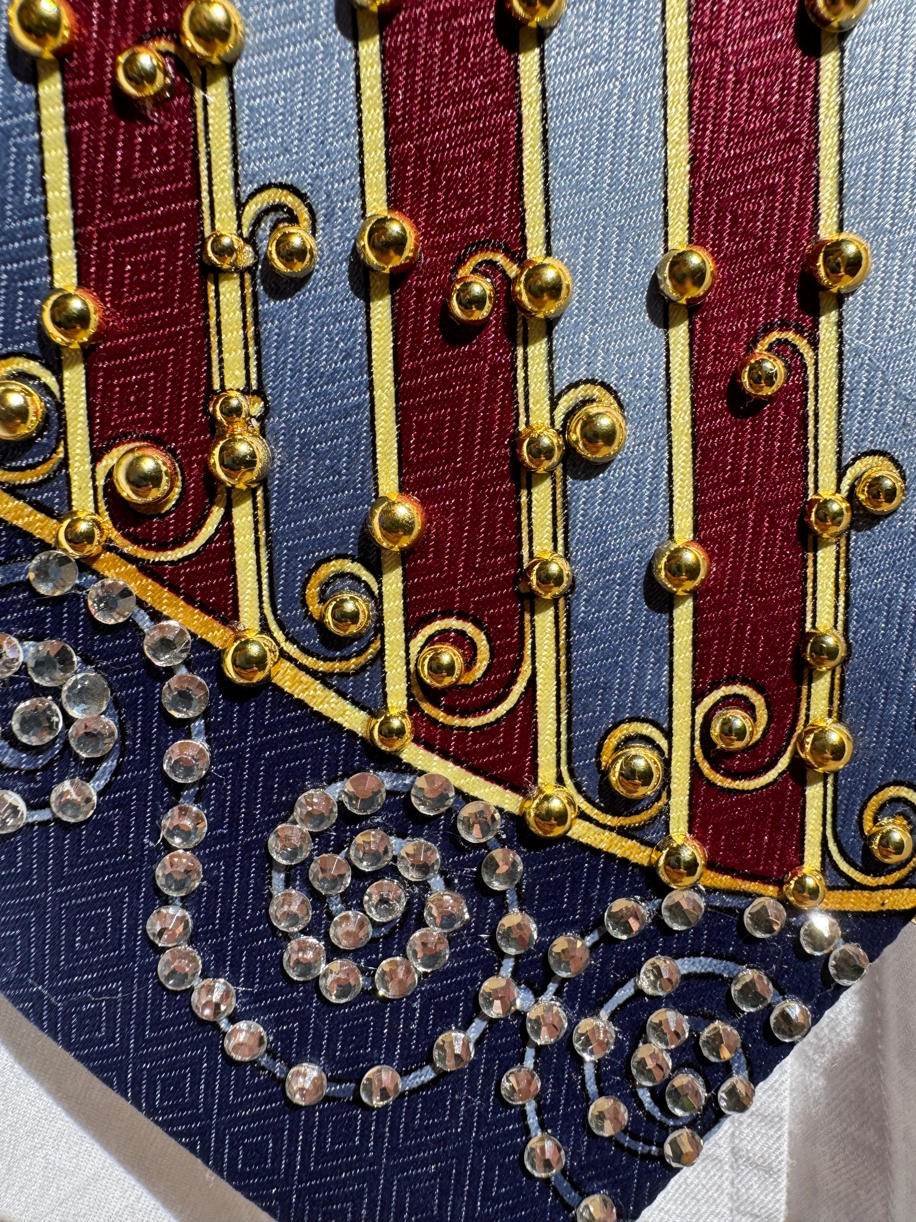 Navy Blue and Burgundy Wonder Woman High Class Royalty Tie