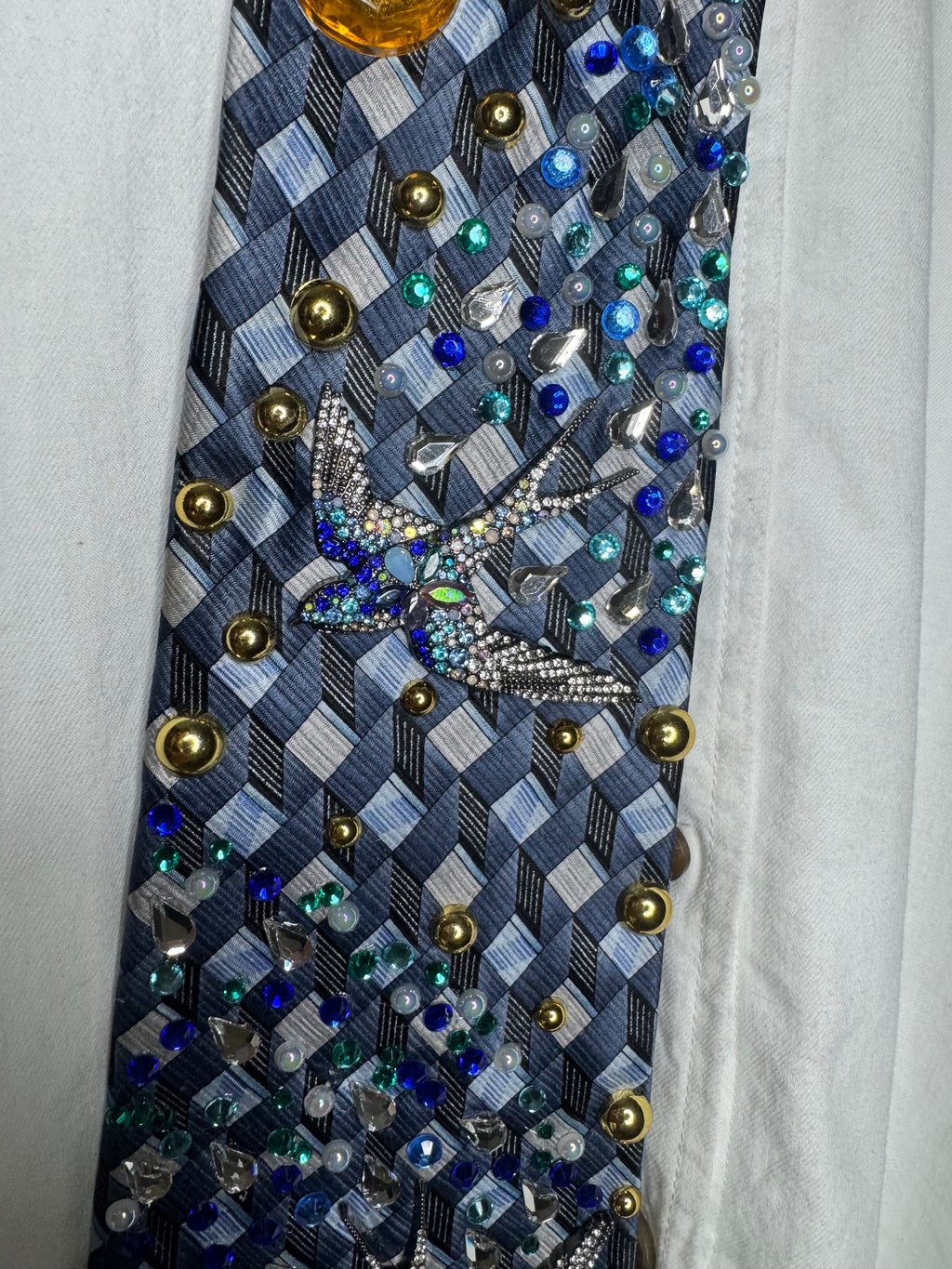 Navy Blue Twin Blue Jays Leaving Stardust Nature Royalty Tie