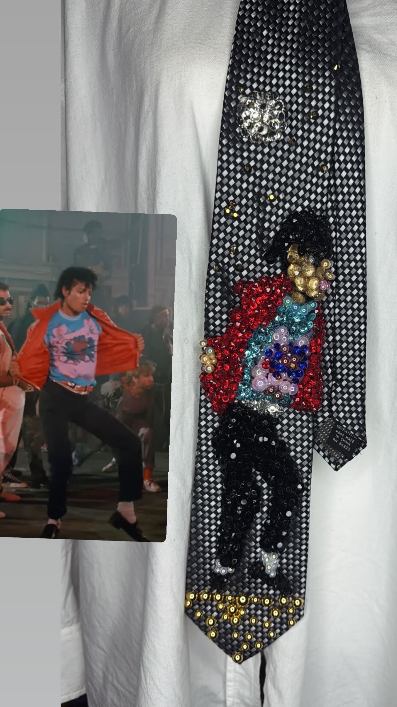Grey Michael Jackson Hitting Jacket Spread Hip Thrust Move in Beat Music Video Tie