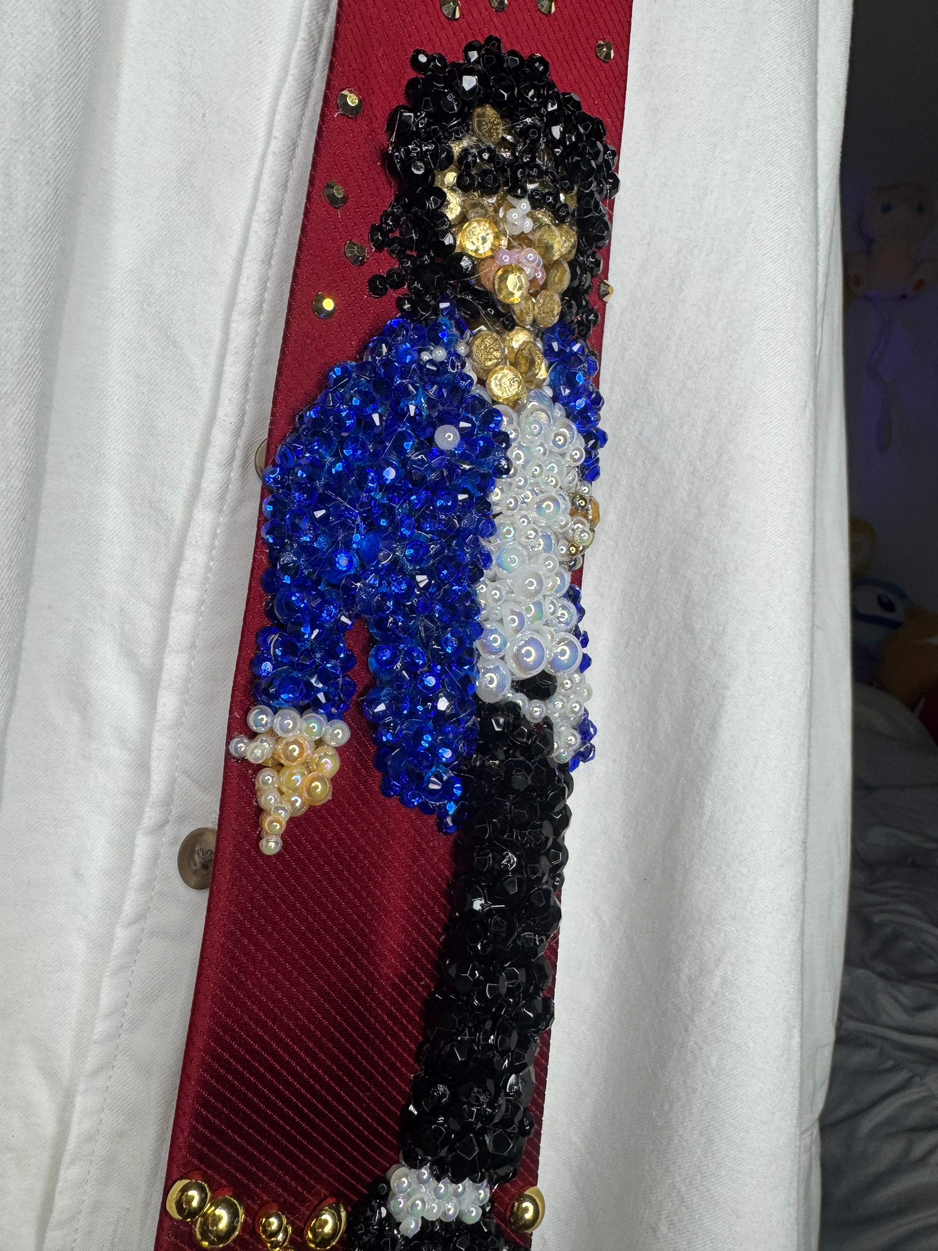 Red Michael Jackson Pointing Finger Down Pose To TWYMMF At Grammy Awards Tie