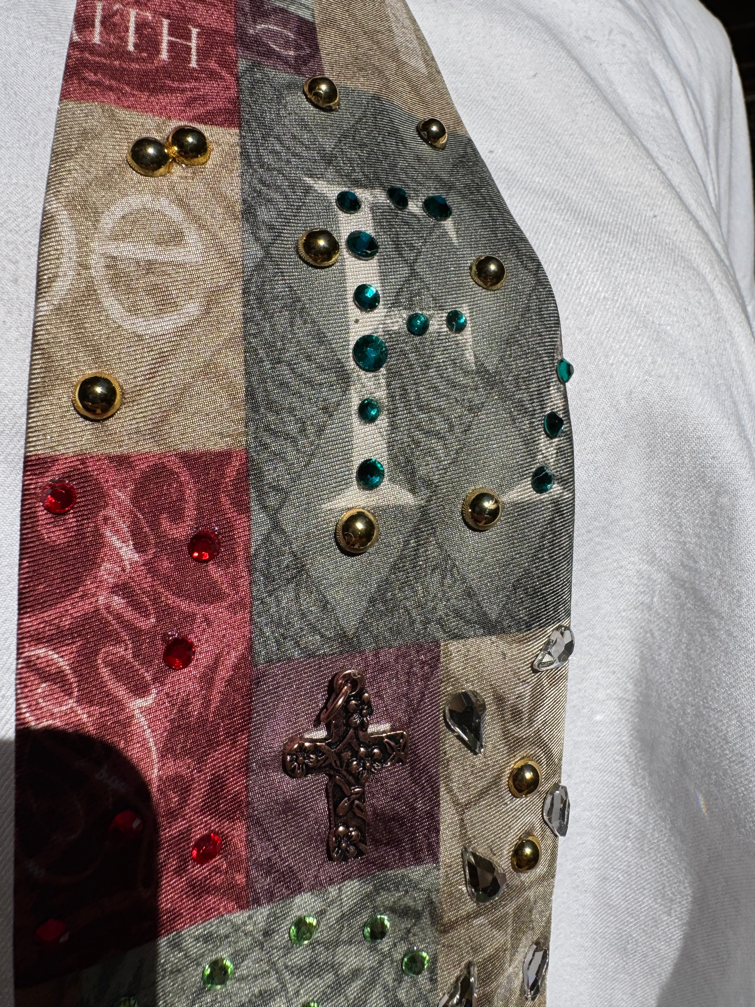 Beige Faith and Hope Royalty Church Tie