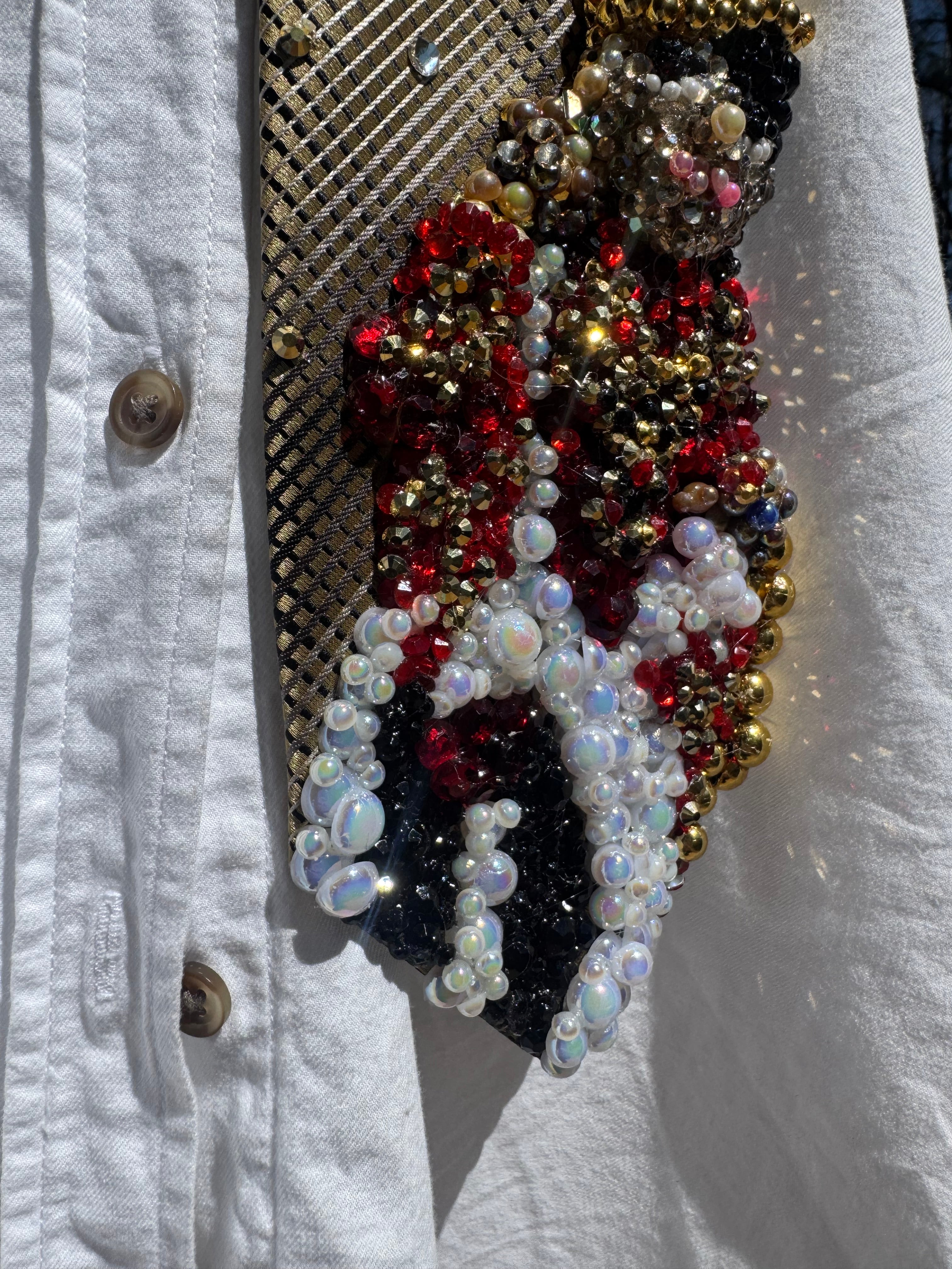 Gold Michael Jackson Sitting On Gold Chair In Red King Royalty Outfit Photoshoot Tie
