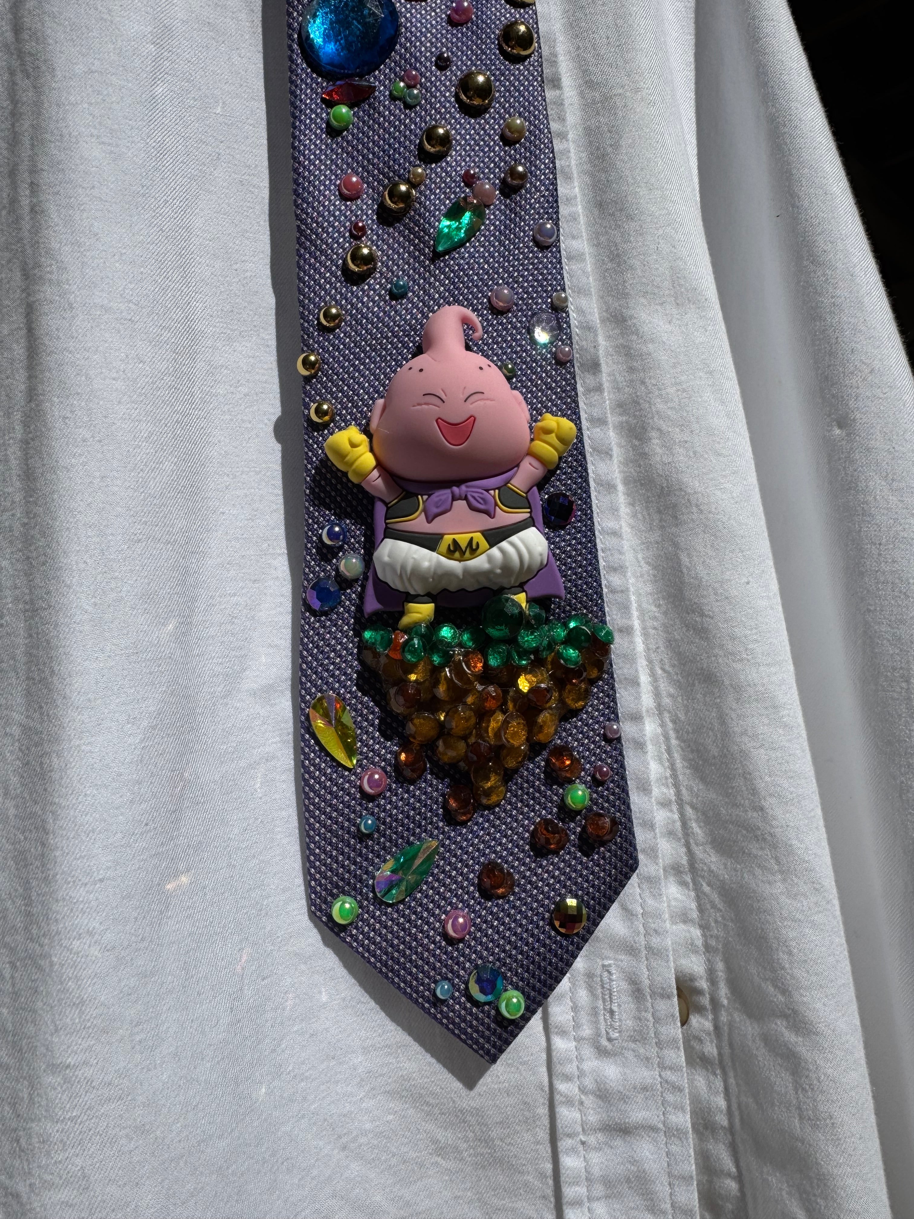 Purple Majin Buu Punching Dragon Ball DBZ Tie