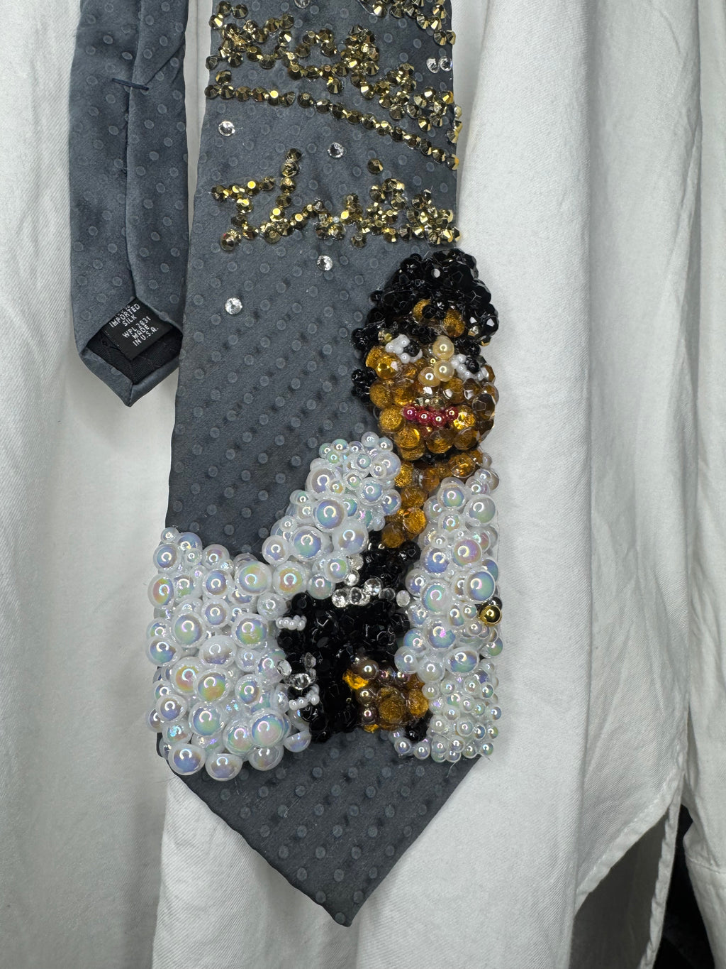 Grey Michael Jackson Thriller Album Cover Tie