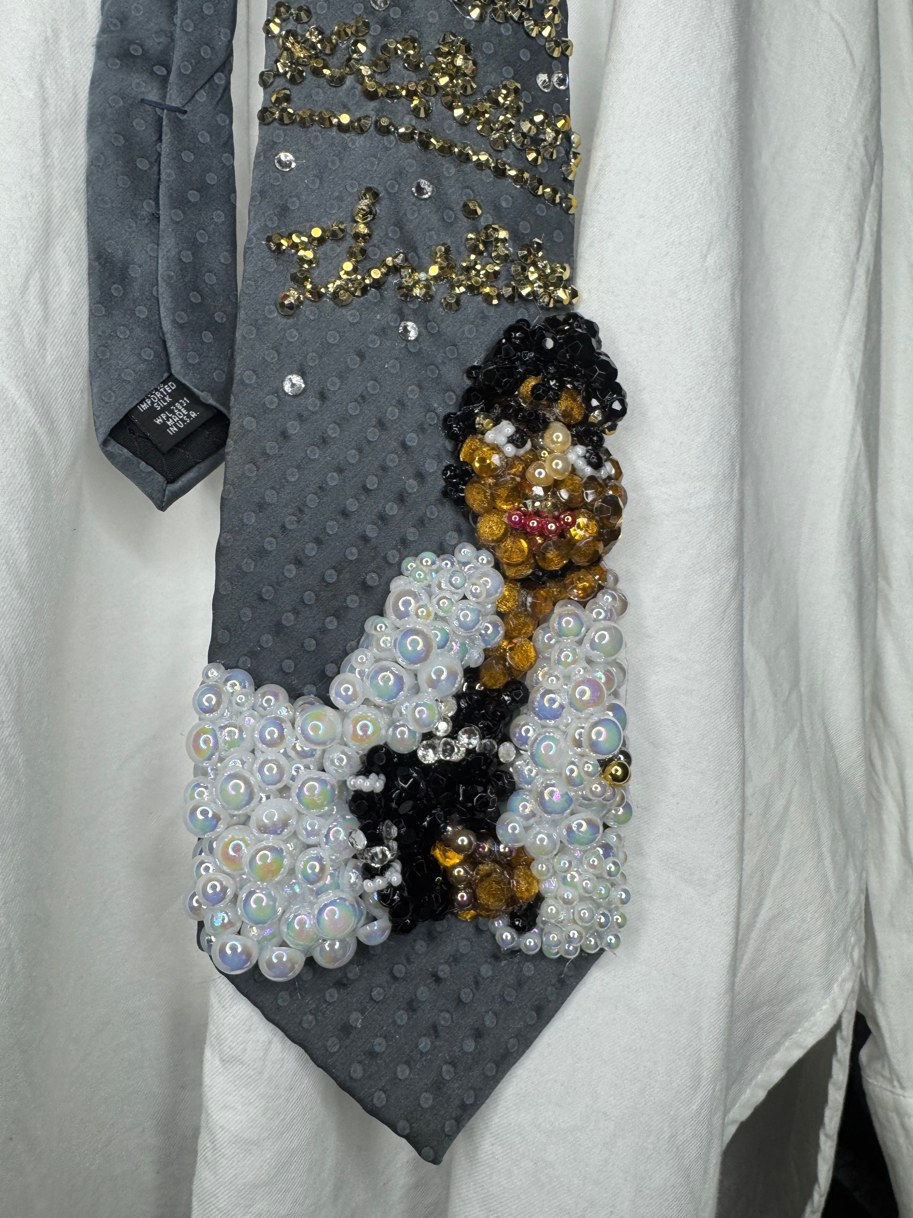 Grey Michael Jackson Thriller Album Cover Tie