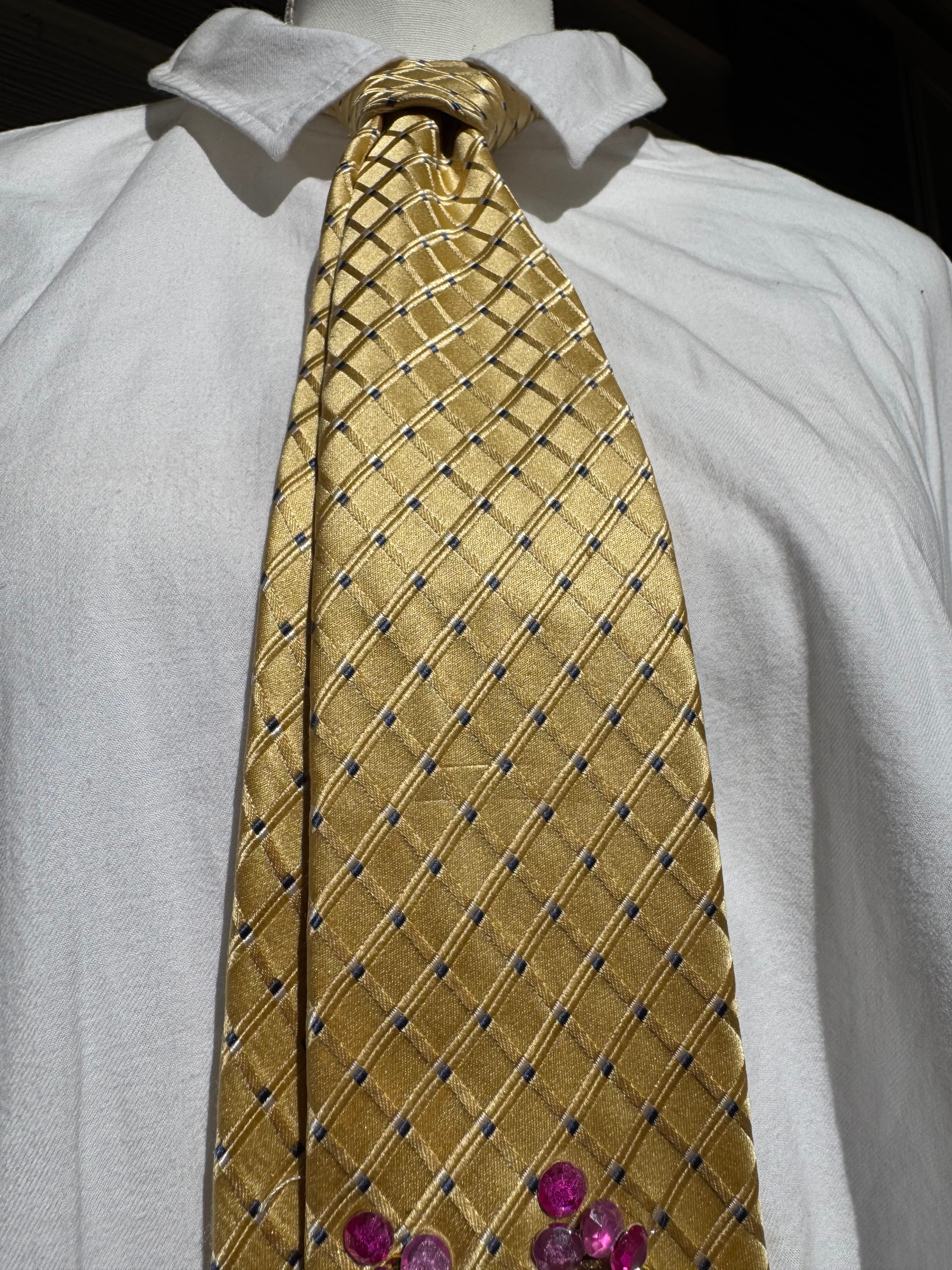 Gold Jaguar Head Water Fountain Exotic Royalty Tie