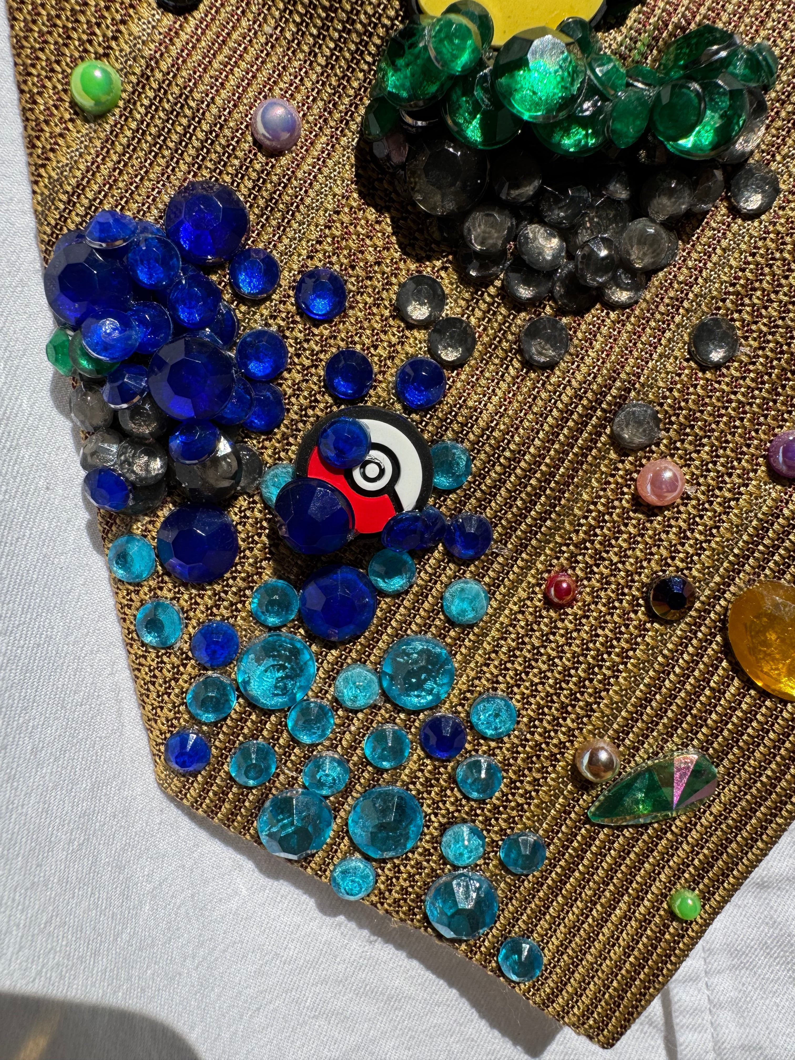 Gold Pikachu Stargazing Pokemon Tie
