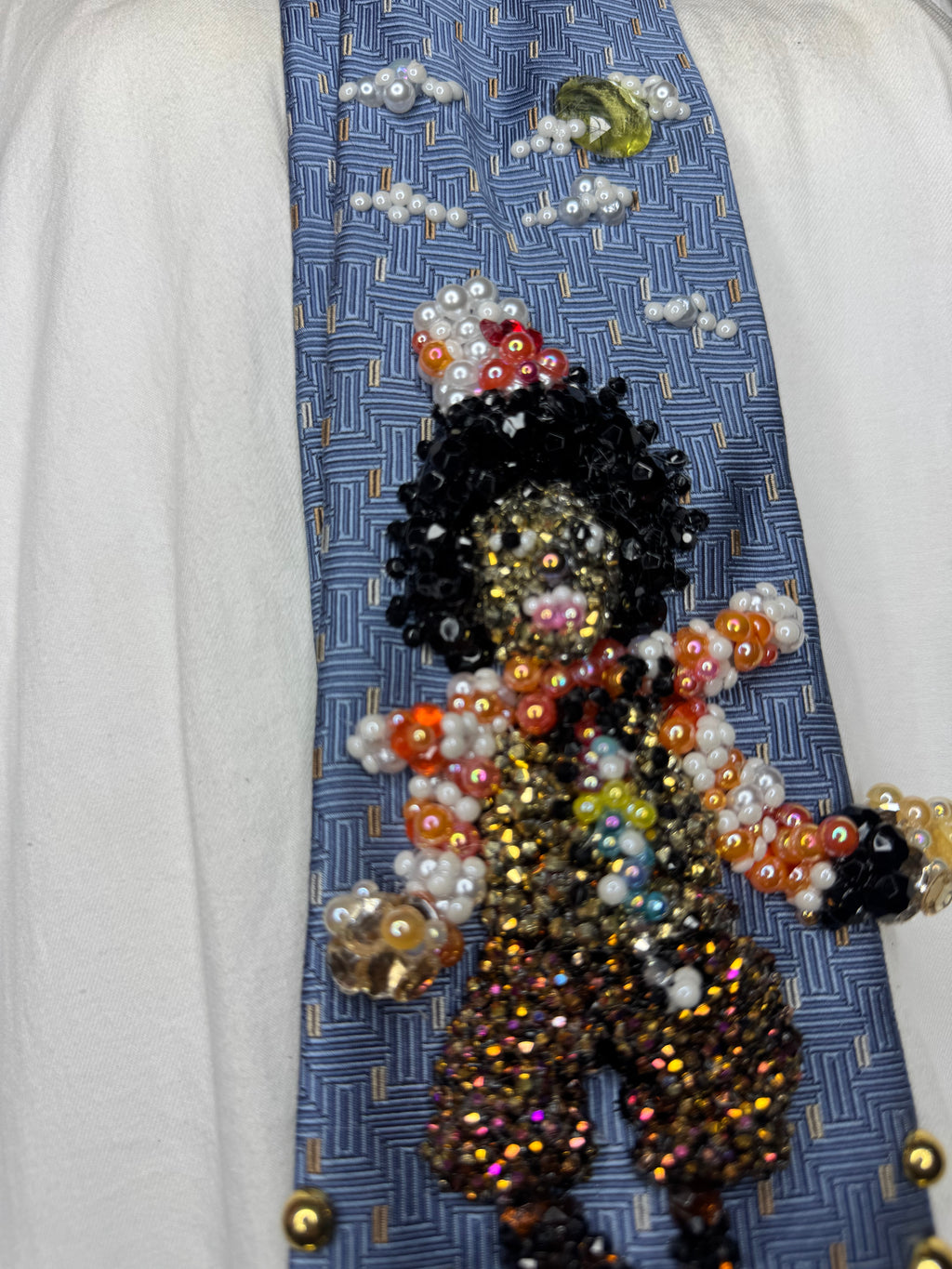 Light Blue Teen Michael Jackson in Scarecrow Costume for The Wiz Movie Tie