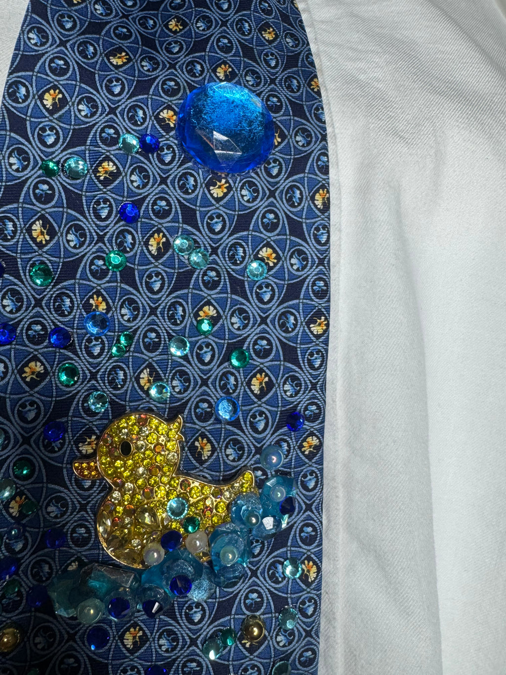 Navy Blue Diamond Ducks Swimming By Nature Royalty Tie