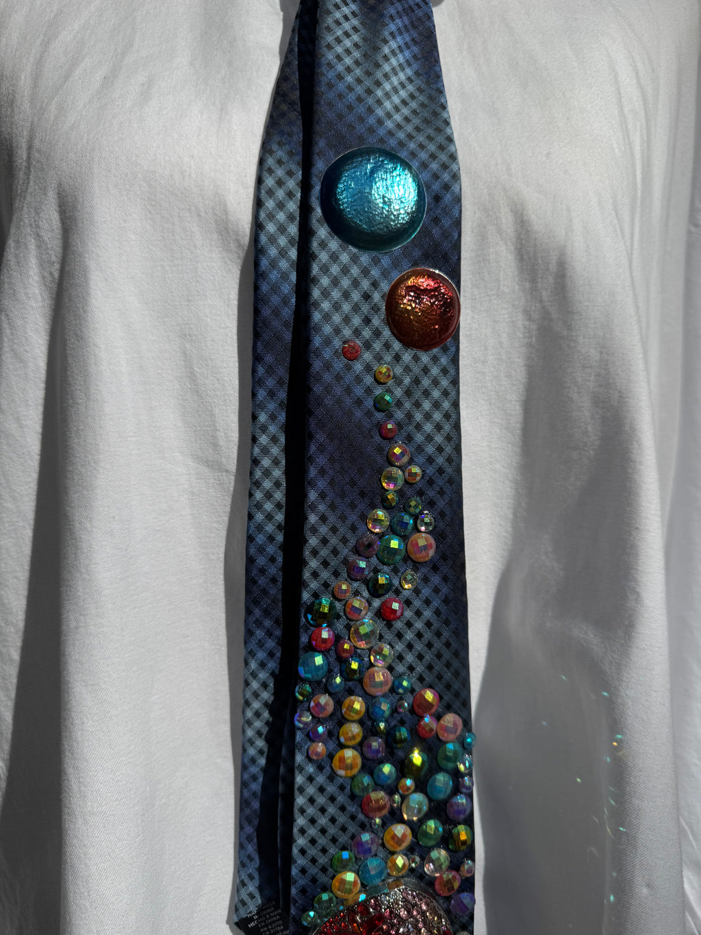 Navy Blue Magical Mushrooms Nature Royalty Tie