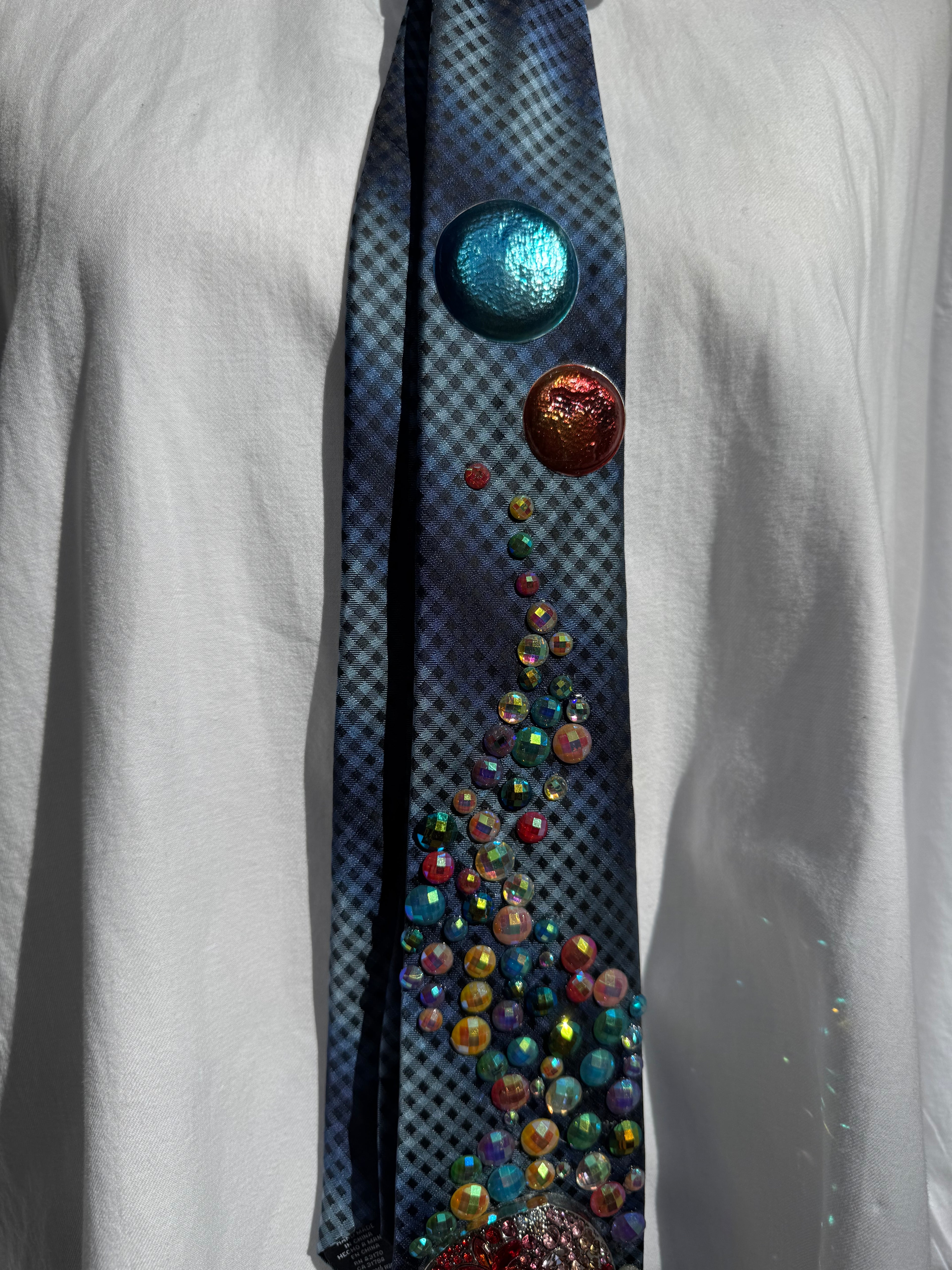 Navy Blue Magical Mushrooms Nature Royalty Tie