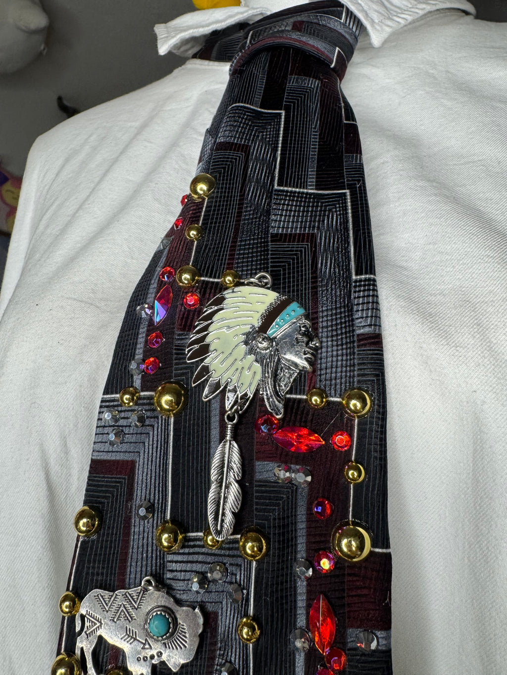 Black Native Hunter And Wildlife Predators Royalty Nature Tie