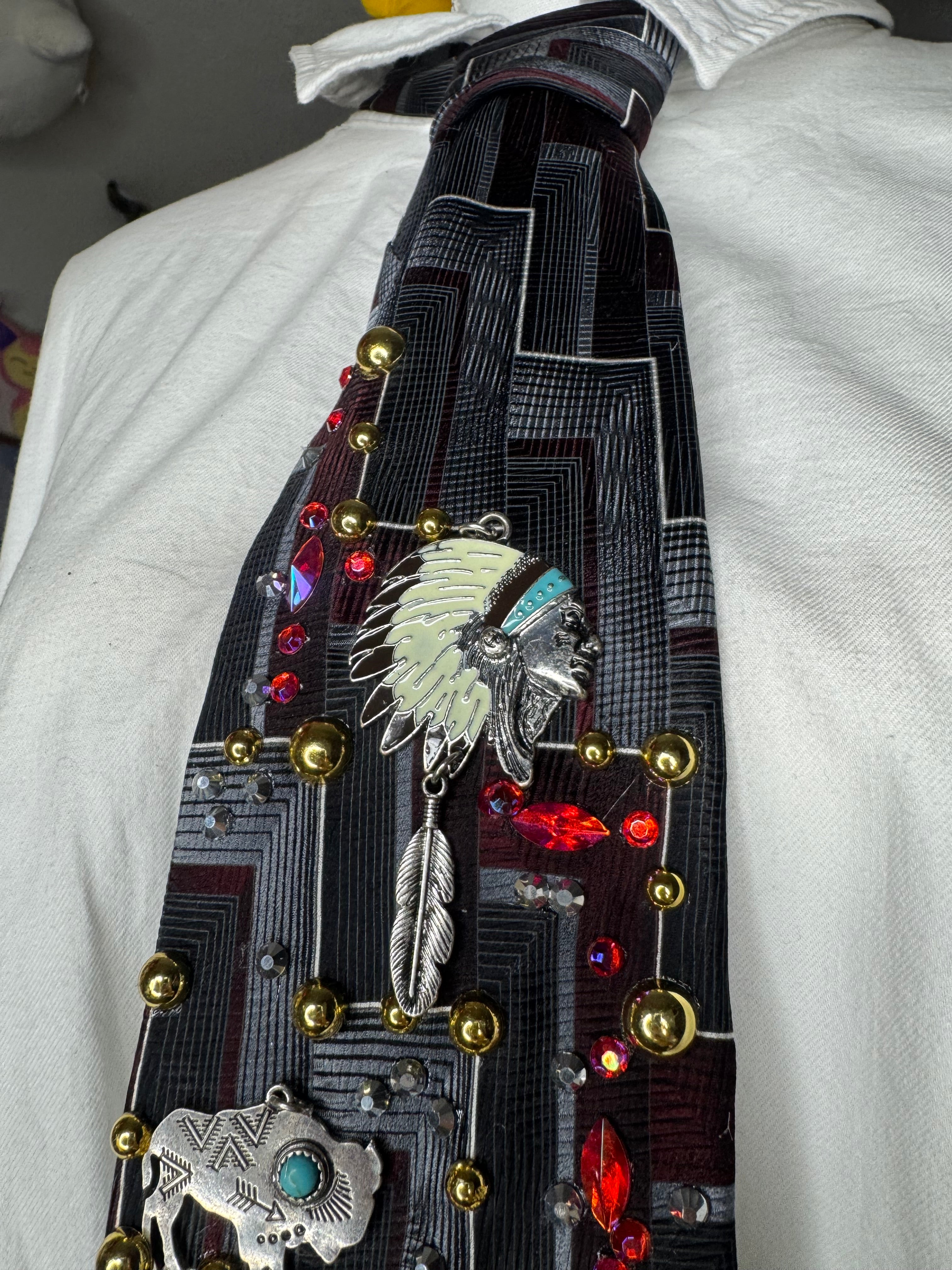 Black Native Hunter And Wildlife Predators Royalty Nature Tie