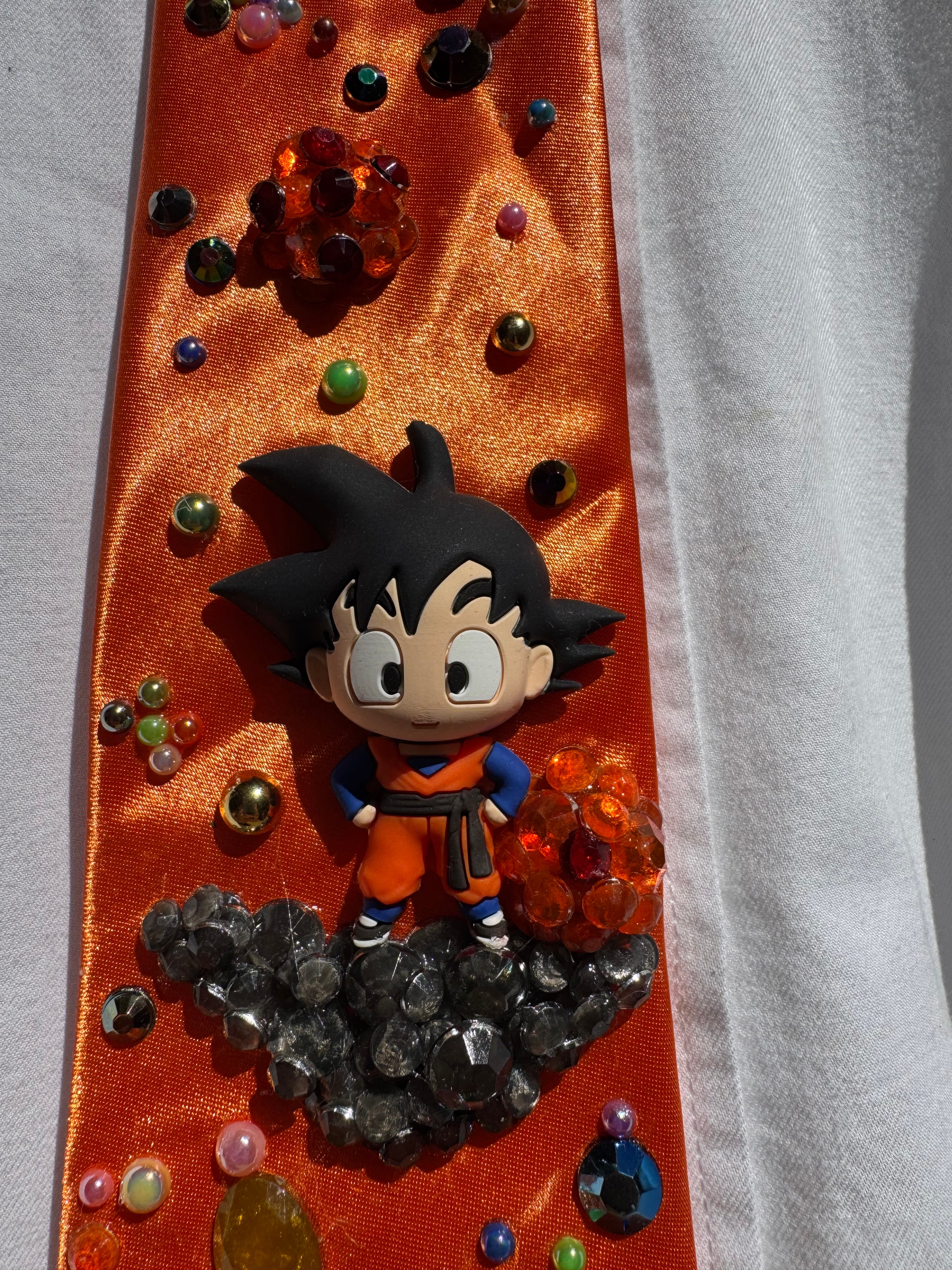 Orange Silk Goku Near Dragon Ball DBZ Tie