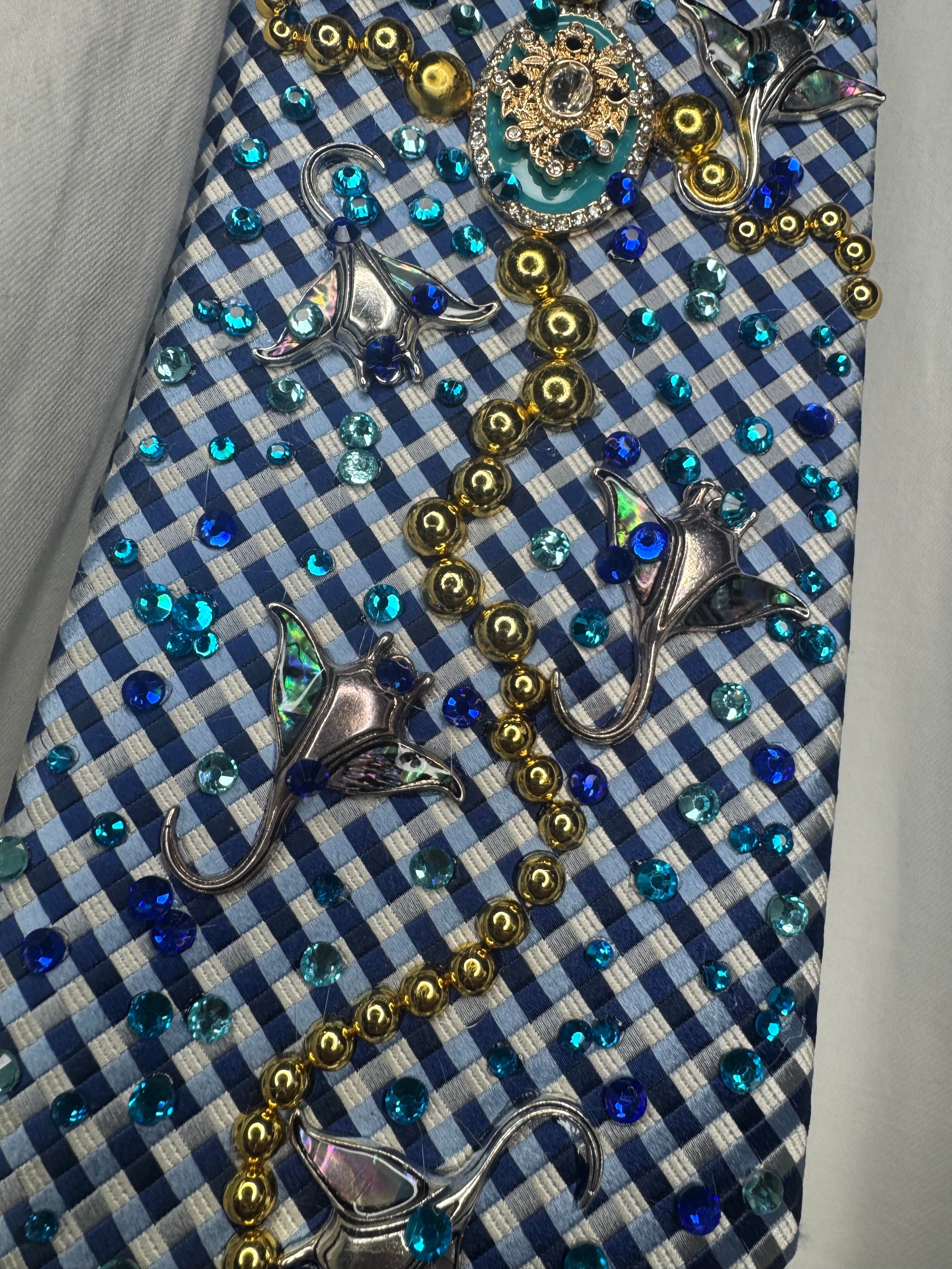 Light Blue Tropical Treasure Box Of Stingrays Royalty Tie