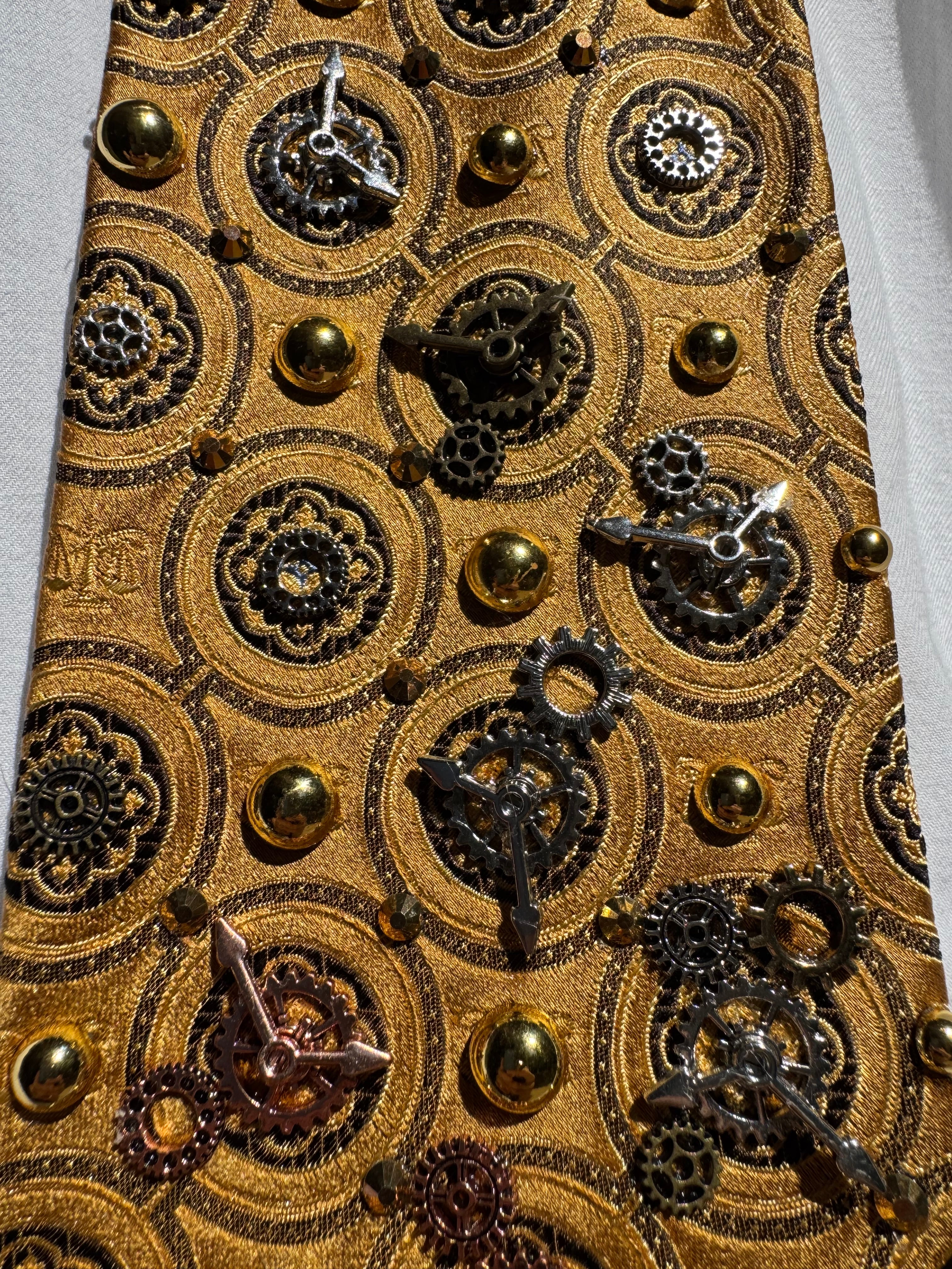 Gold Gears and Compass Exploration Royalty Tie