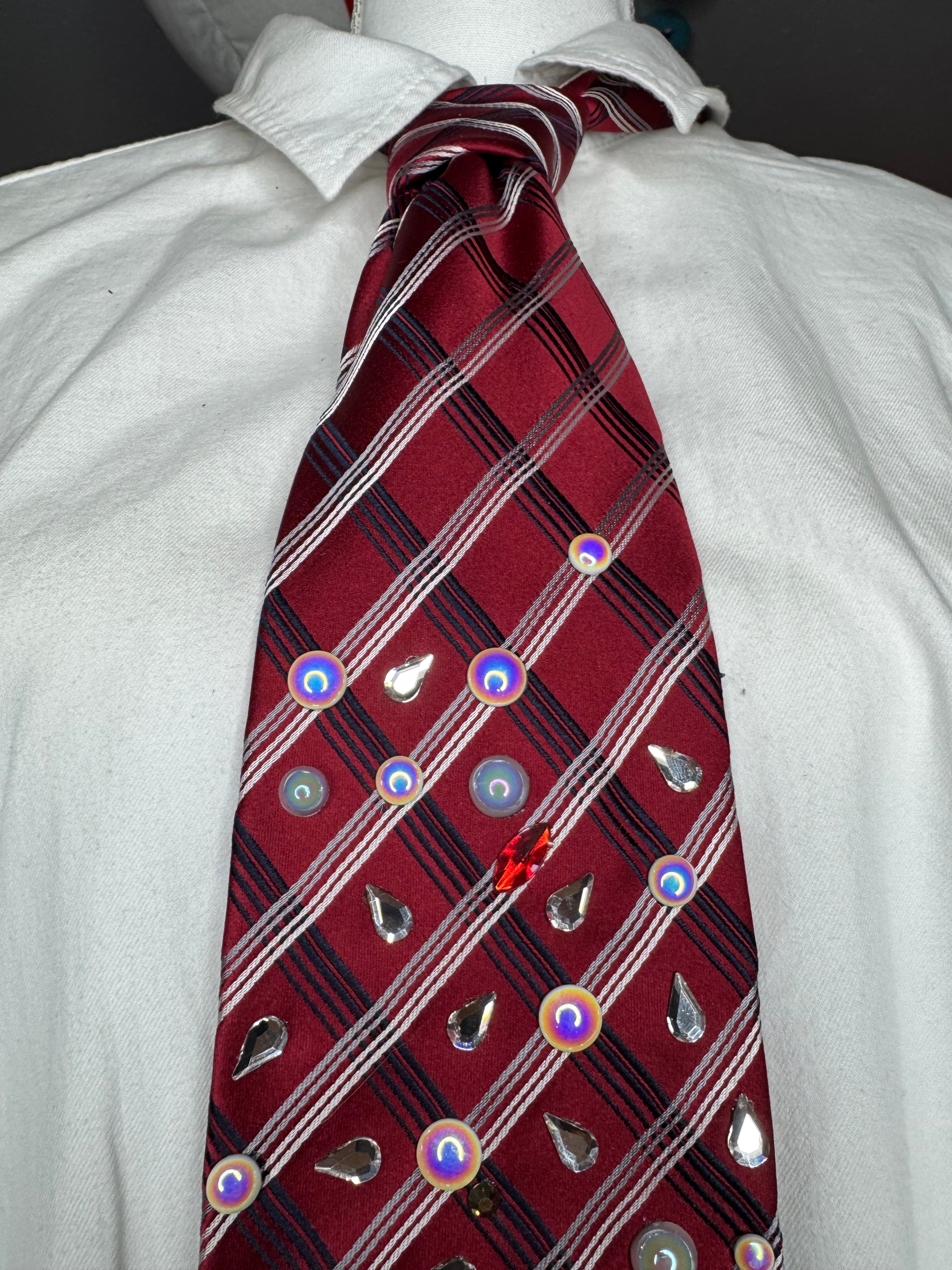 Red Crystal Key to Heart Royalty Tie
