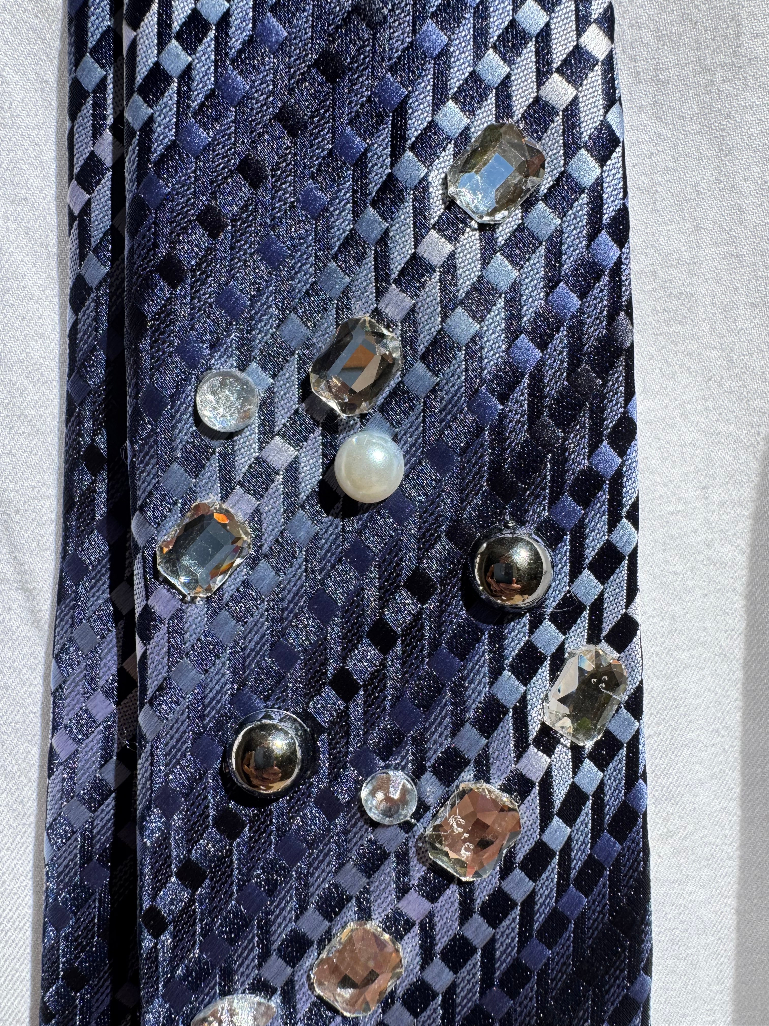 Navy Blue Alternative Swirl Salt Rock Nature Royalty Tie