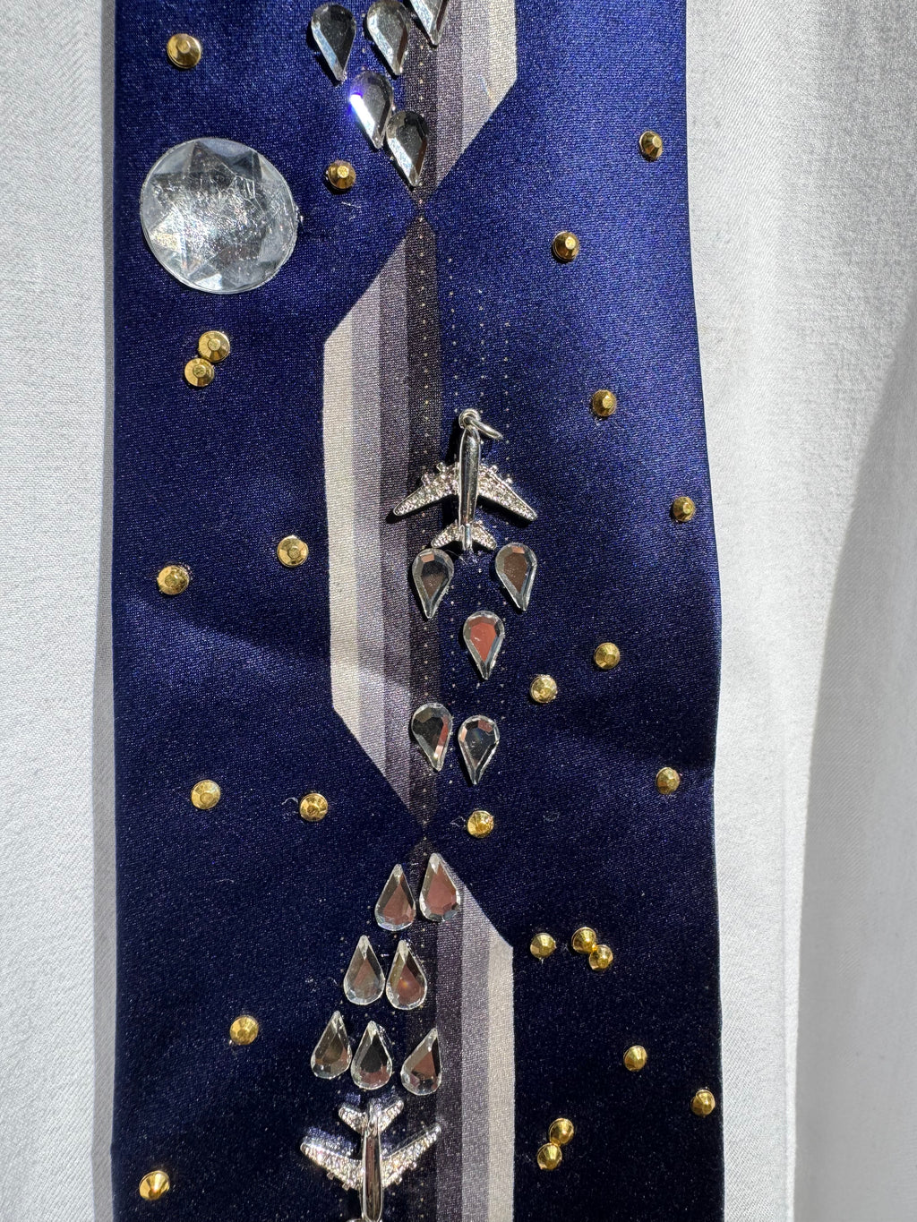Royal Deep Blue Planes on a Starry Night Pilot Tie