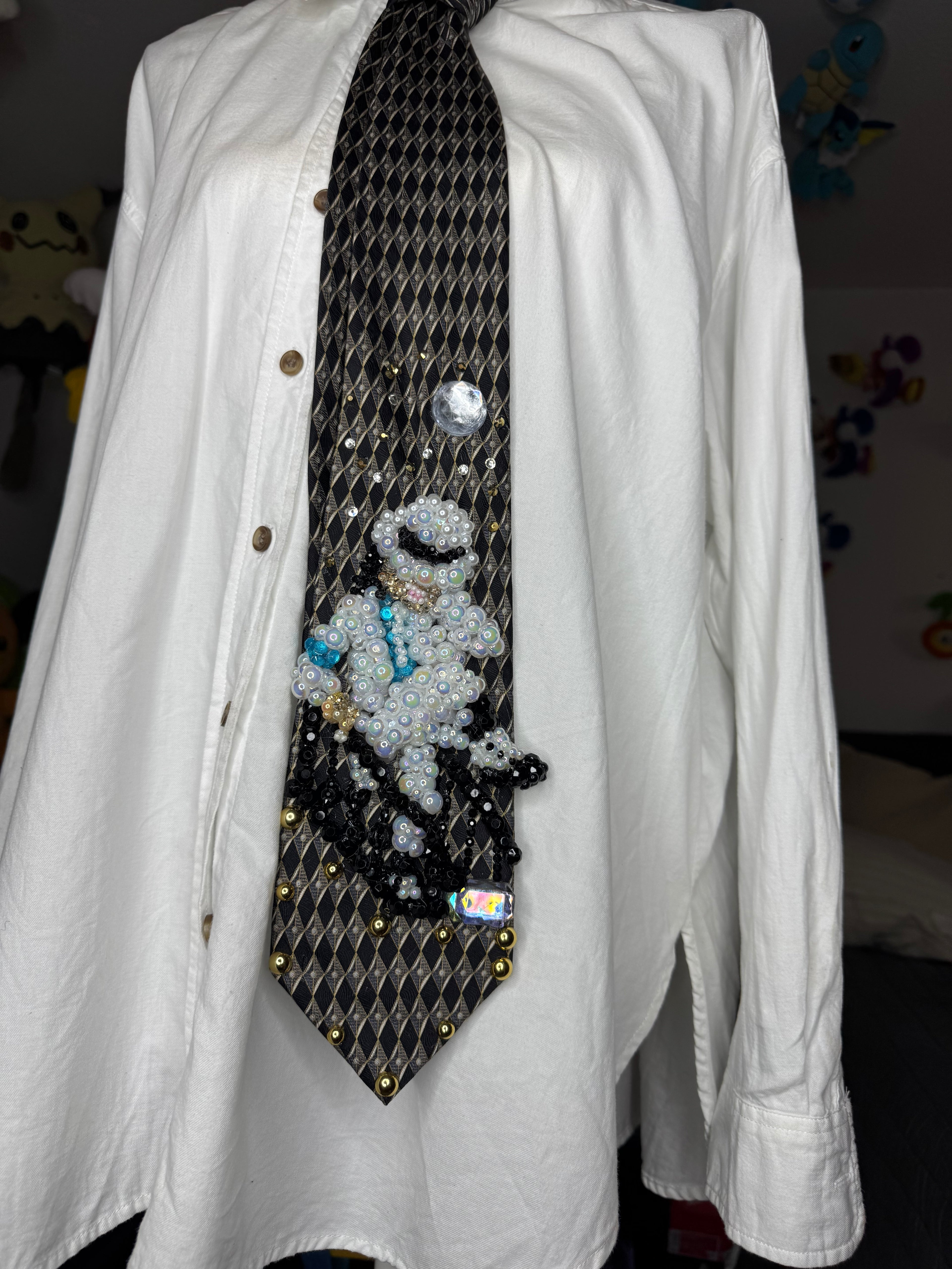 Grey Michael Jackson Kicking Leg Up Down Moving Stairs Smooth Criminal Music Video Tie