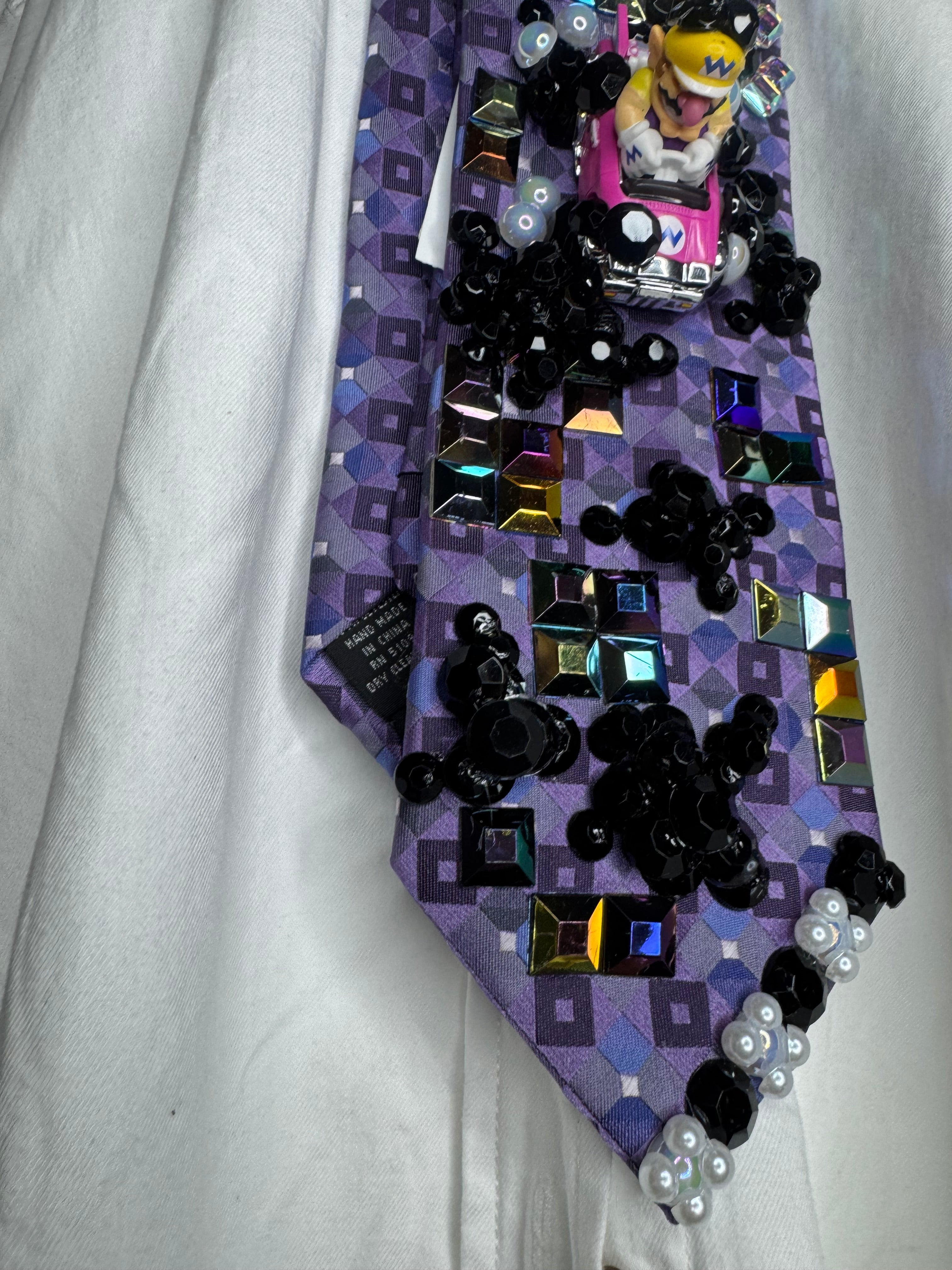 Purple Wario Getting Bloopered On Tetris Road 200cc Mario Kart Tie