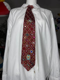 Red Gold Chains Tropical Treasure Box Tie