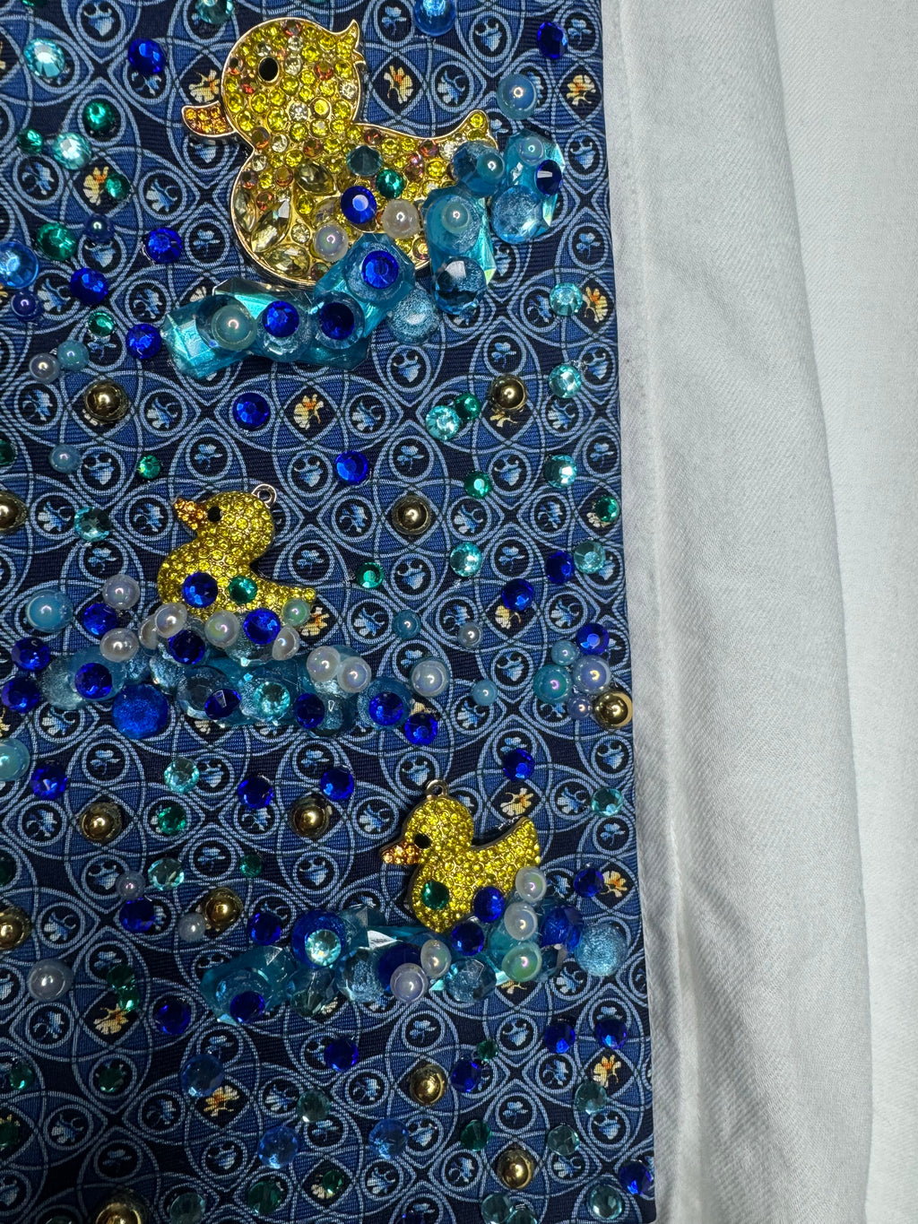 Navy Blue Diamond Ducks Swimming By Nature Royalty Tie