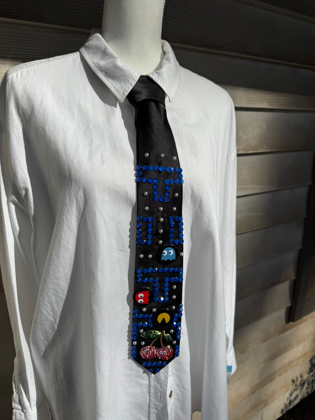 Black Silk Pac-Man Video Game Tie