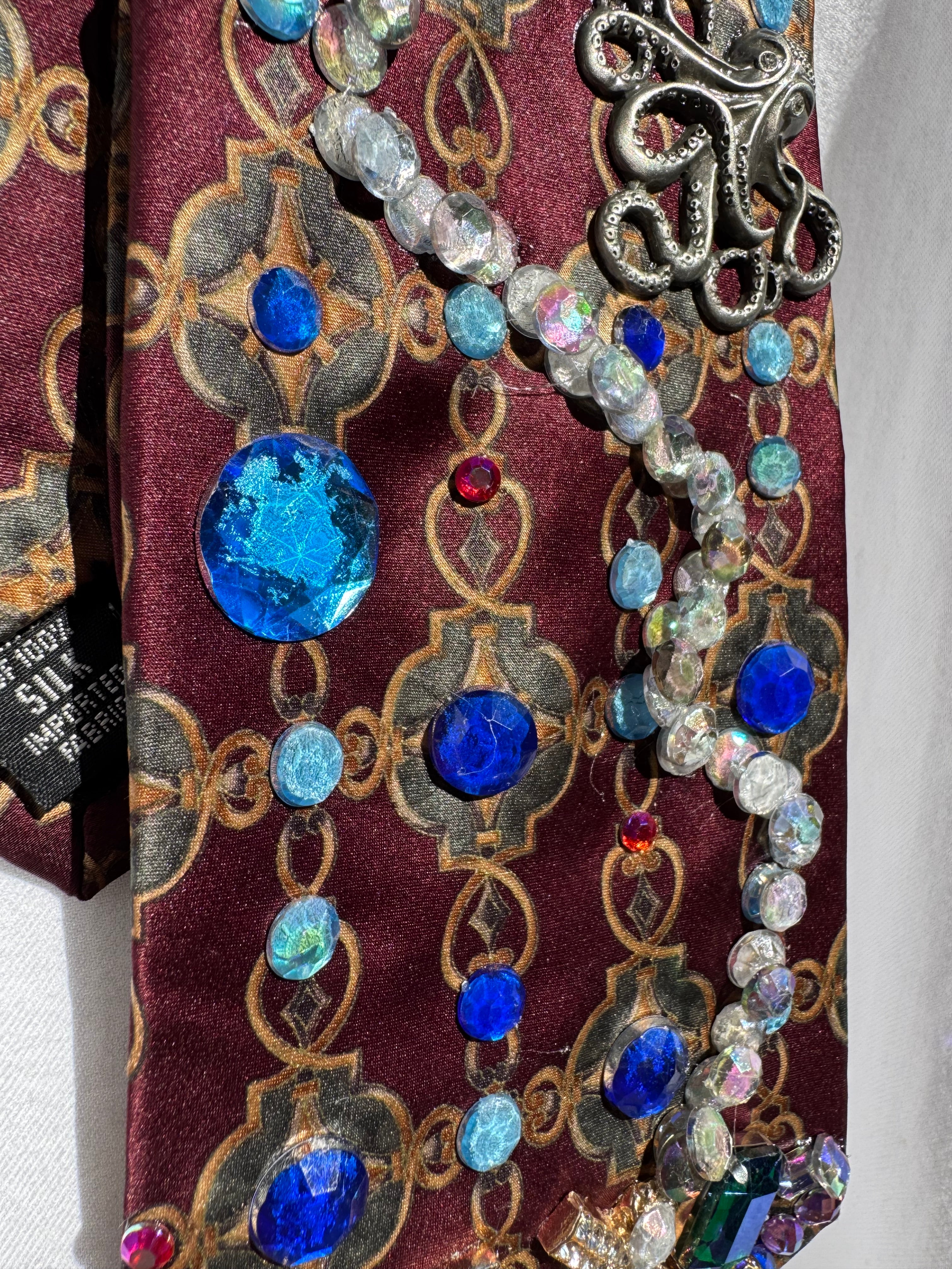 Burgundy Ocean View Anchored Jackpot Royalty Nautical Tie