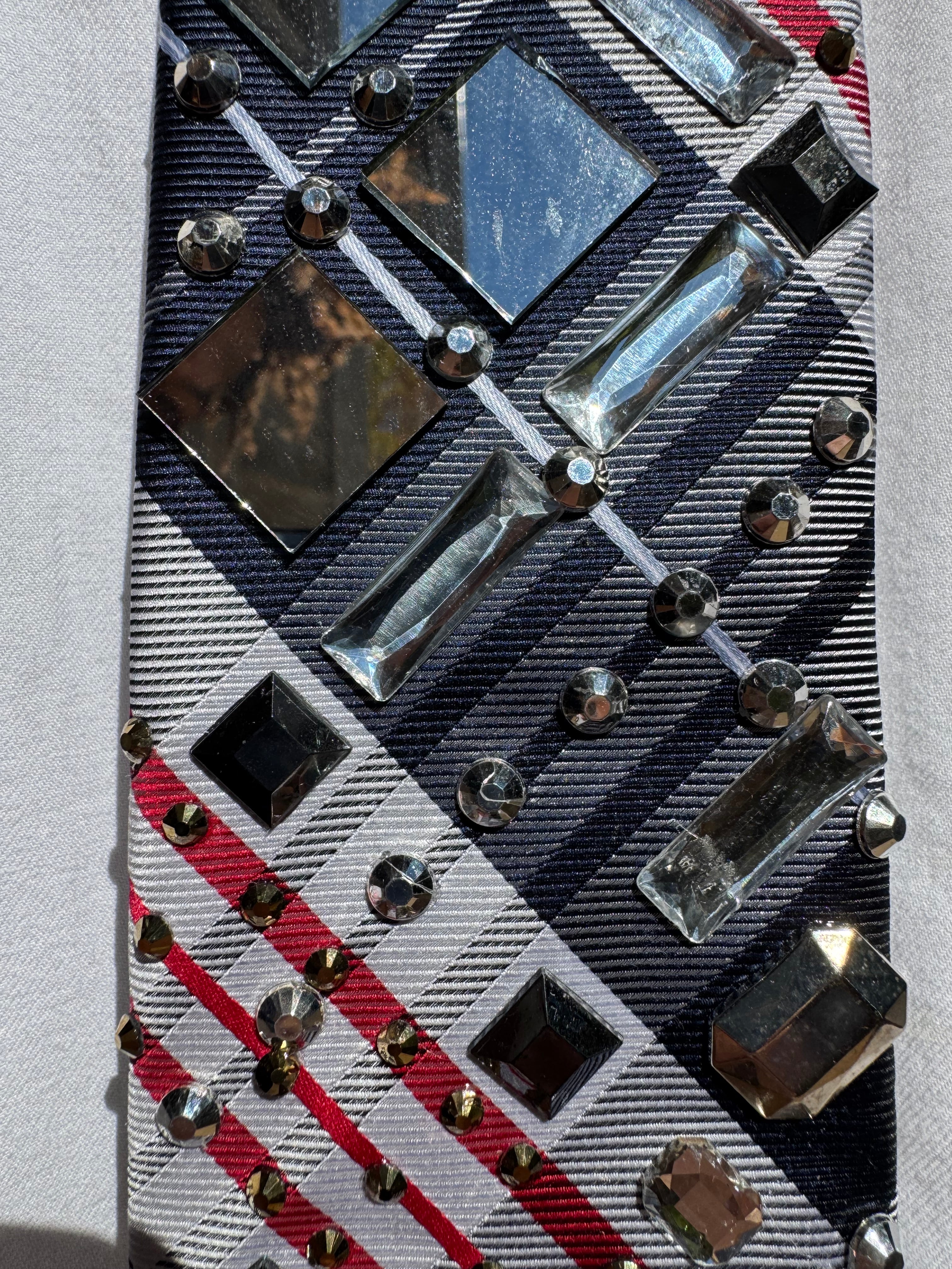 USA Plaid Mirror Anchored Nautical Royalty Tie