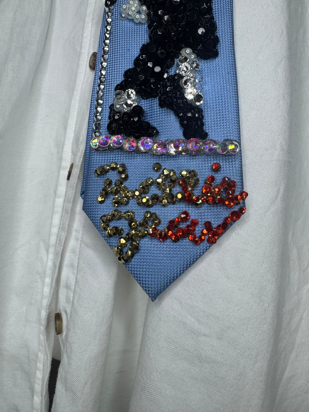 Sky Blue Michael Jackson Throwing Fedora Hat On for Billie Jean Motown 25 Performance 1984 Tie