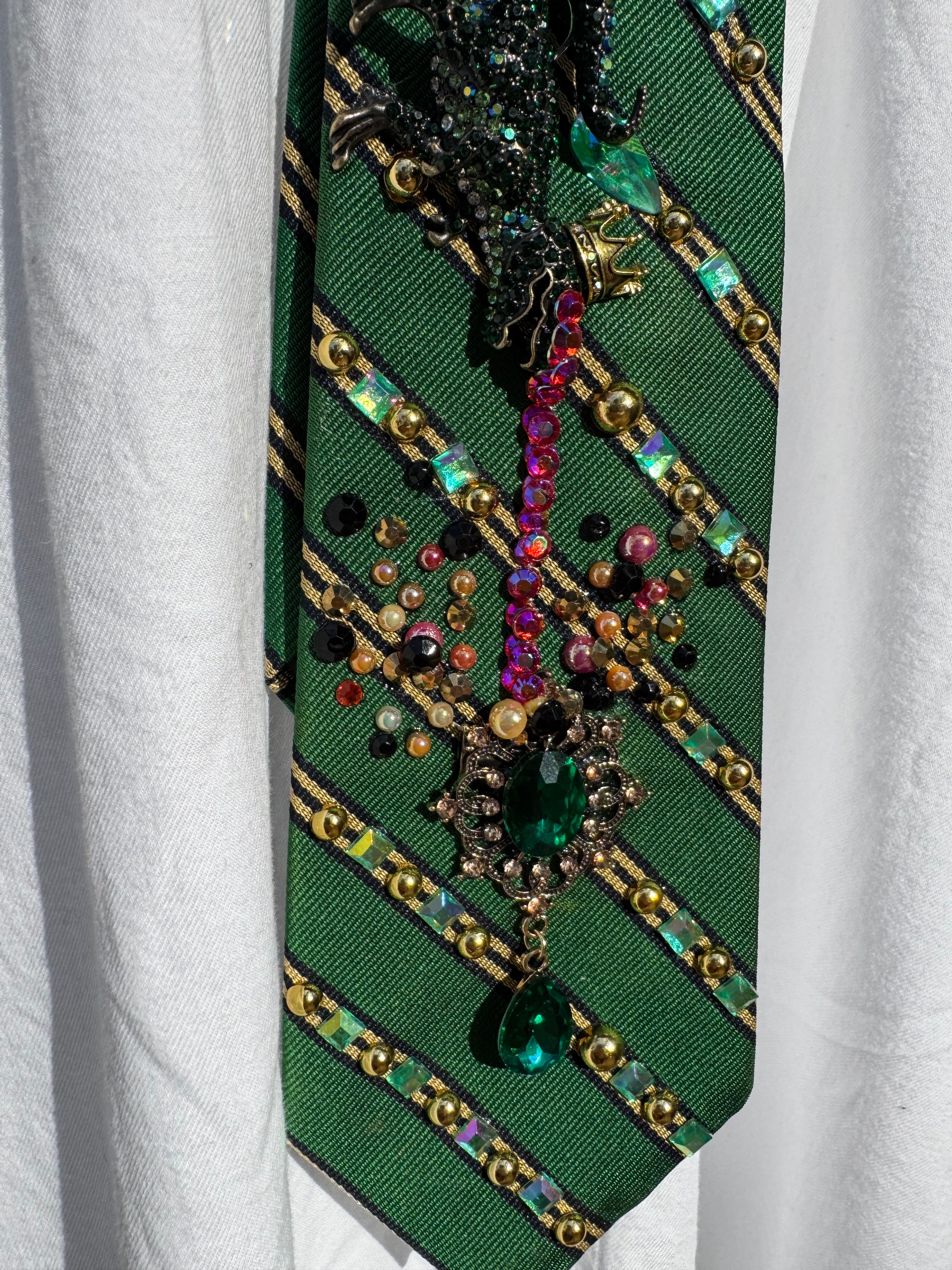 Green Laser Eye Trex Attacking Charm Royalty Tie