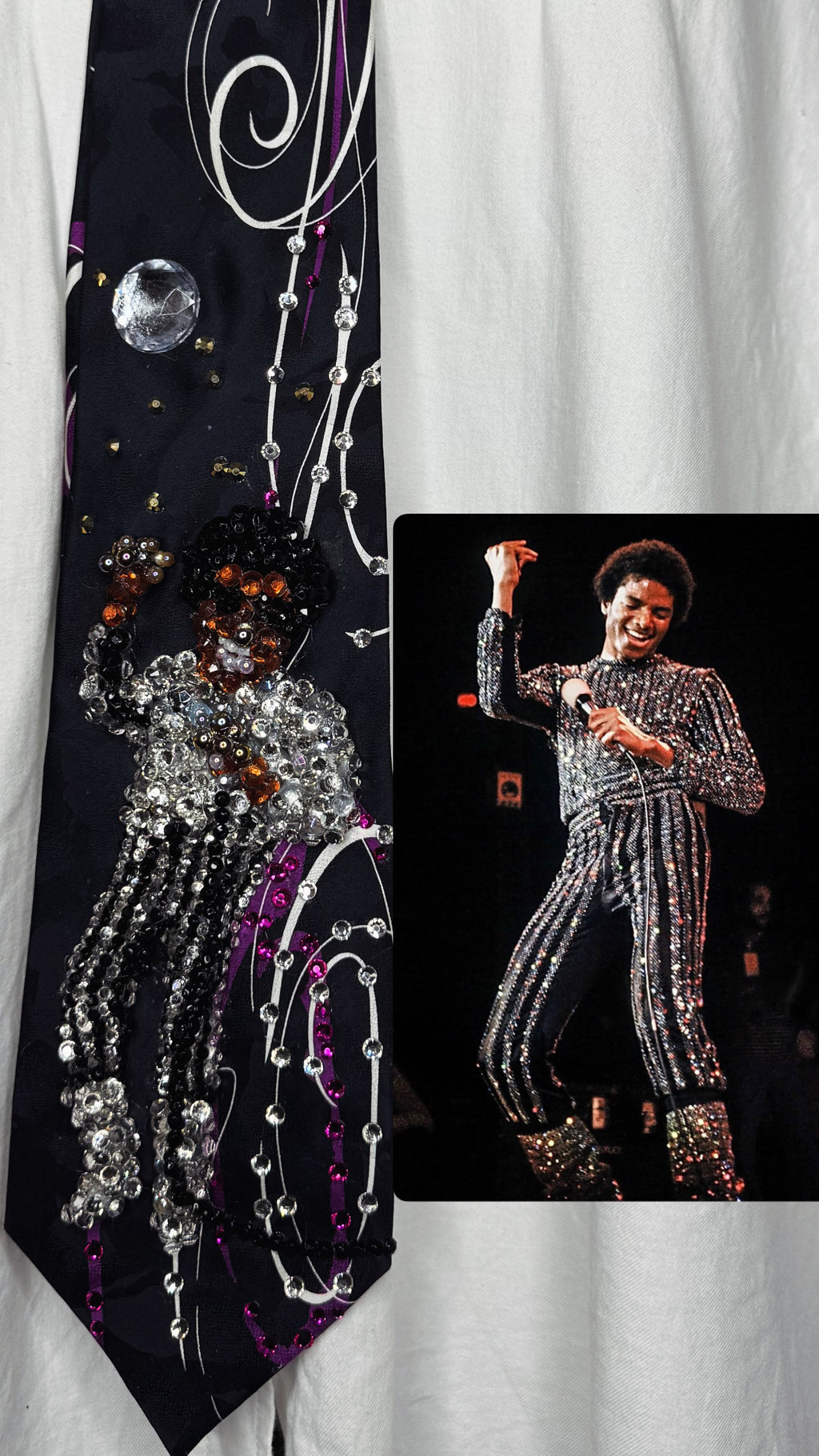 Black Michael Jackson Grooving To Rock With You On Stage Destiny Tour 1979 Tie