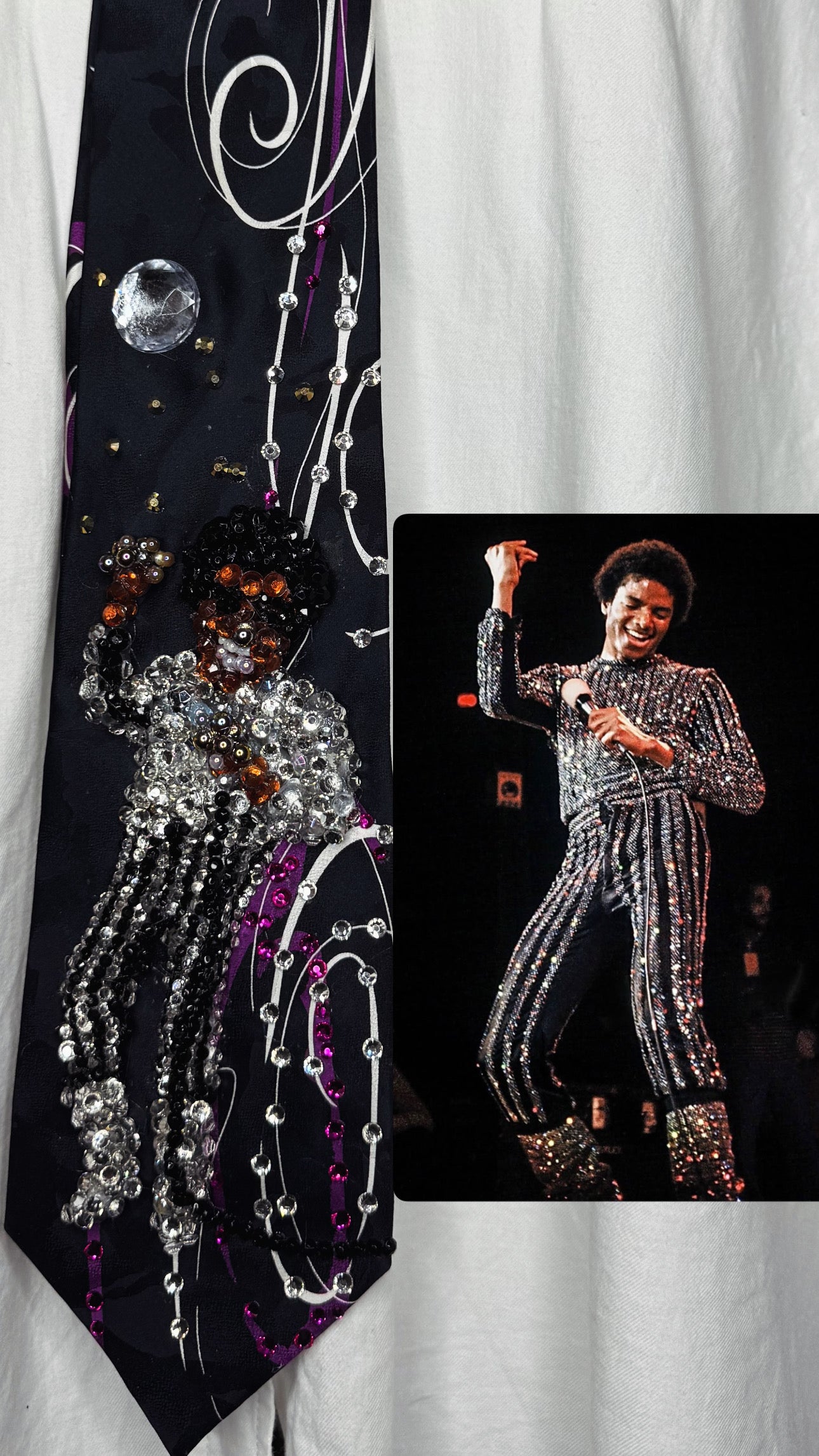 Black Michael Jackson Grooving To Rock With You On Stage Destiny Tour 1979 Tie